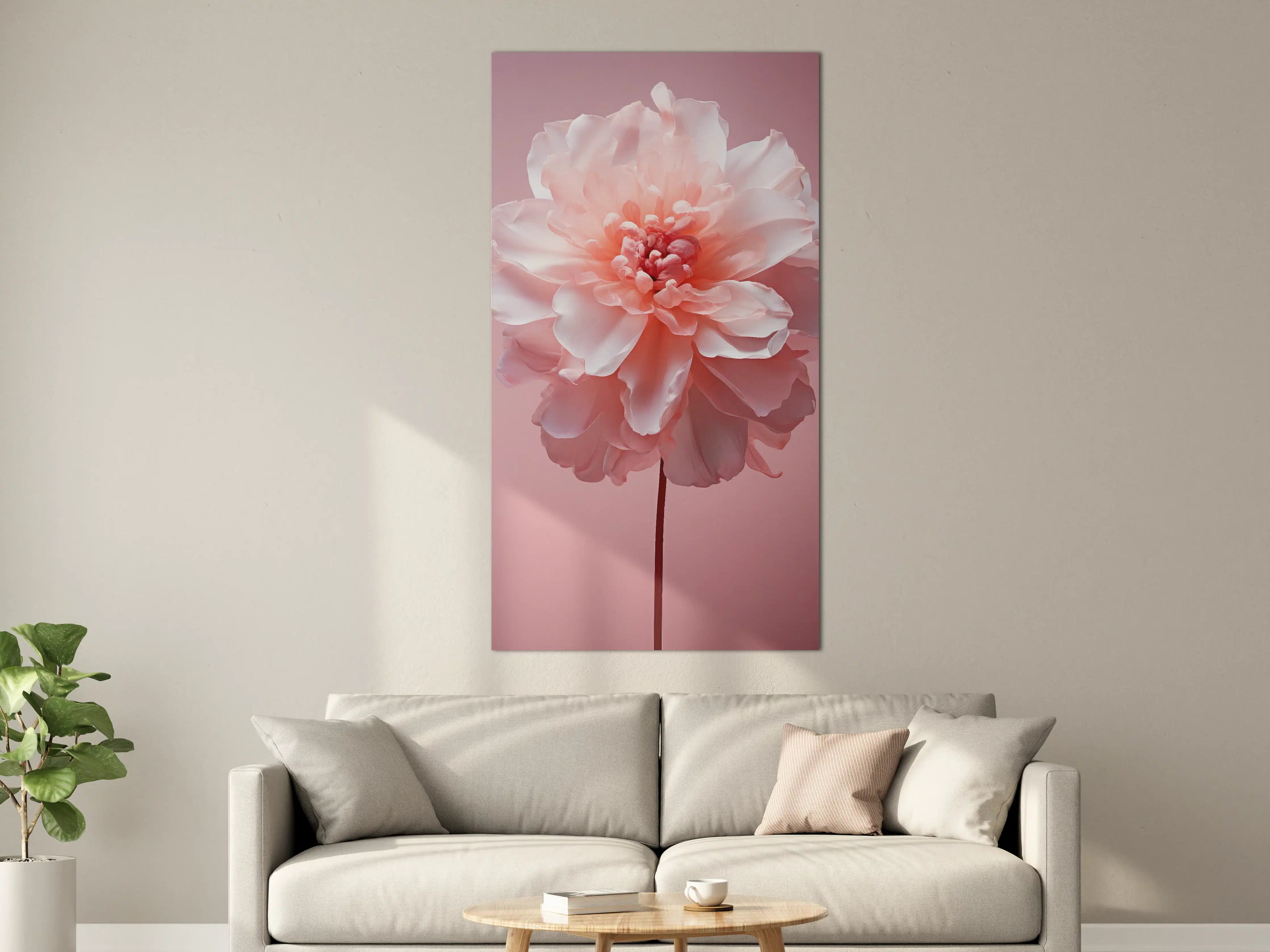 Große Wandbilder - Sanfte Pfingstrosenblüte in Rosa