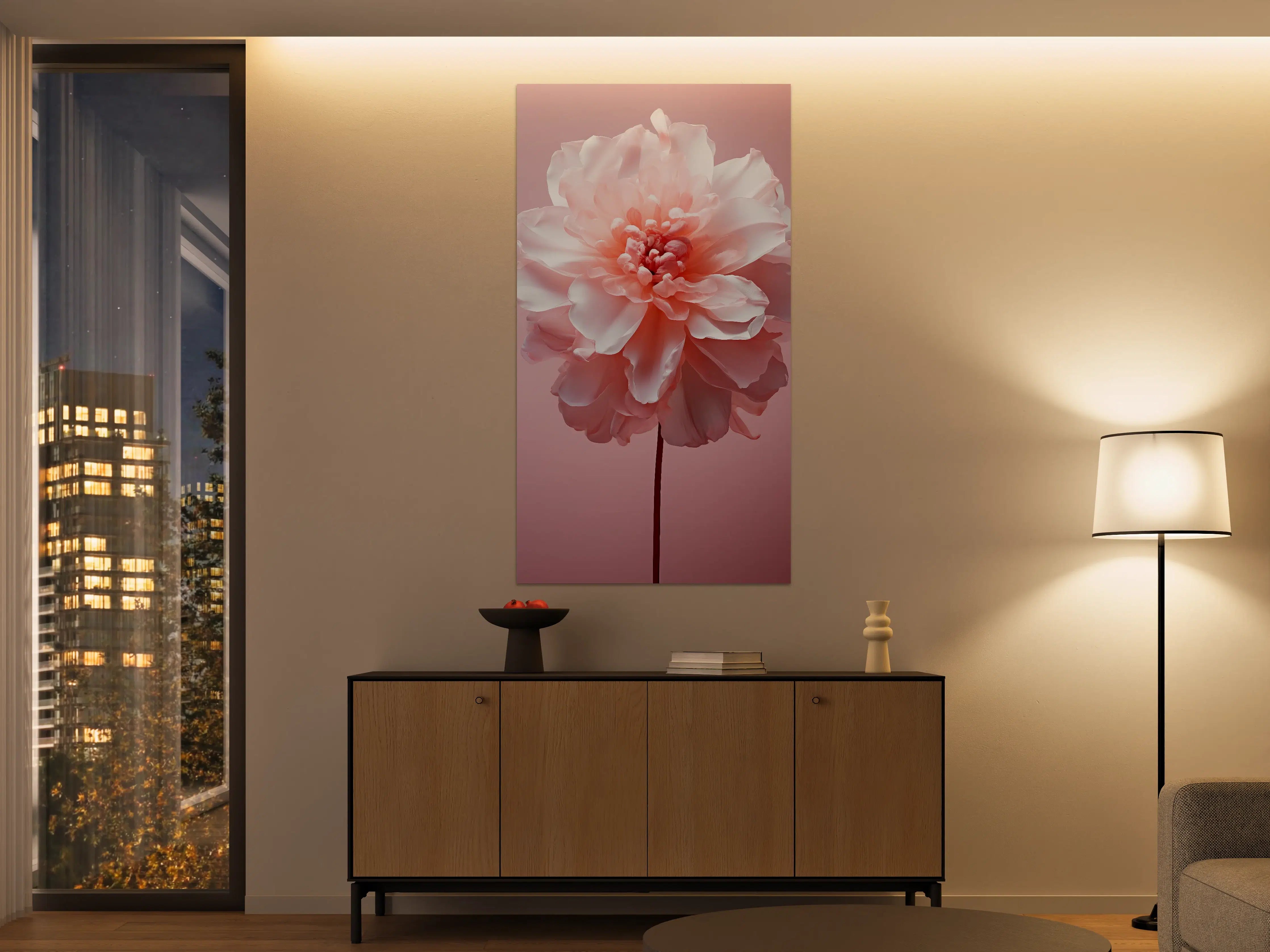 Große Wandbilder - Sanfte Pfingstrosenblüte in Rosa