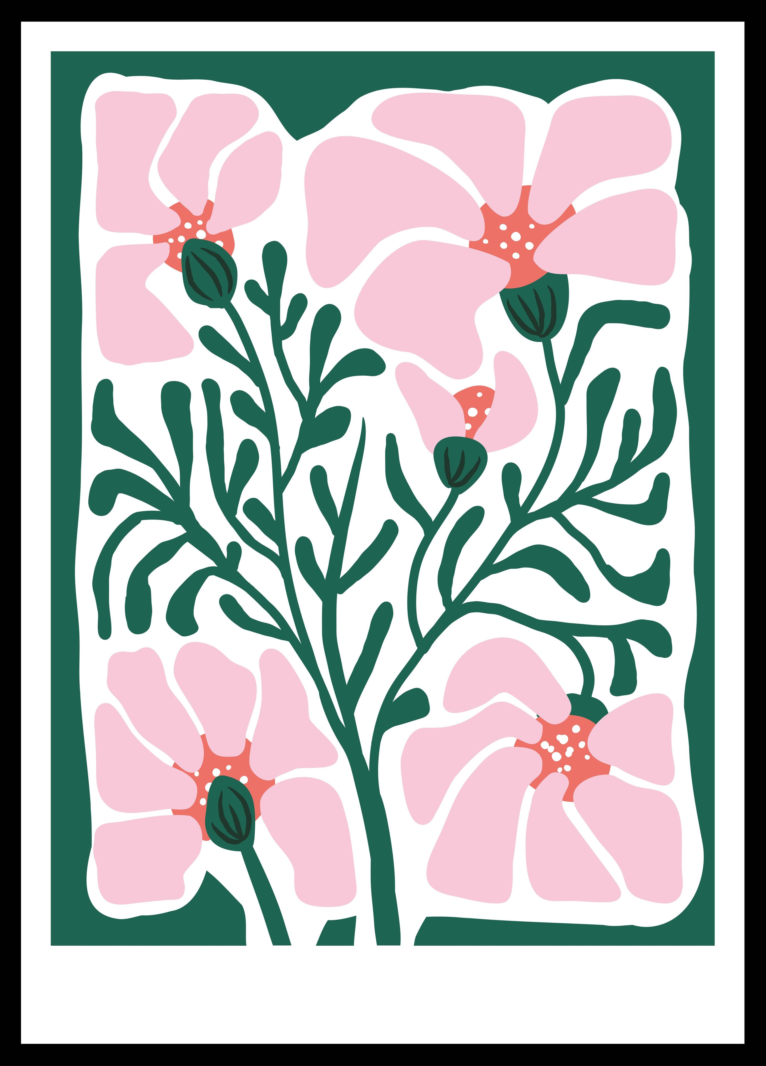 Große Wandbilder-Sanfte Pinkblumen auf dunklem Hintergrund