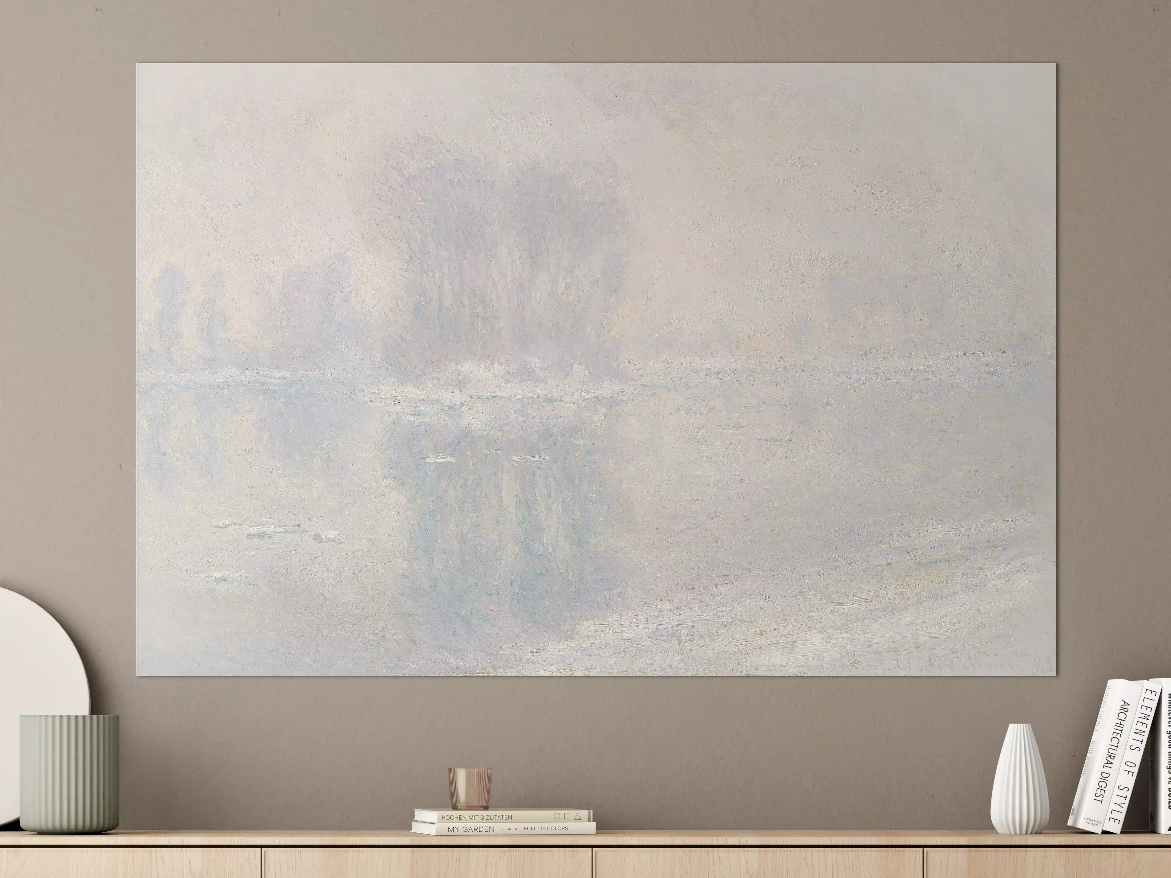 Große Wandbilder - Sanfte Wasserlandschaft mit pastellfarbenem Himmel