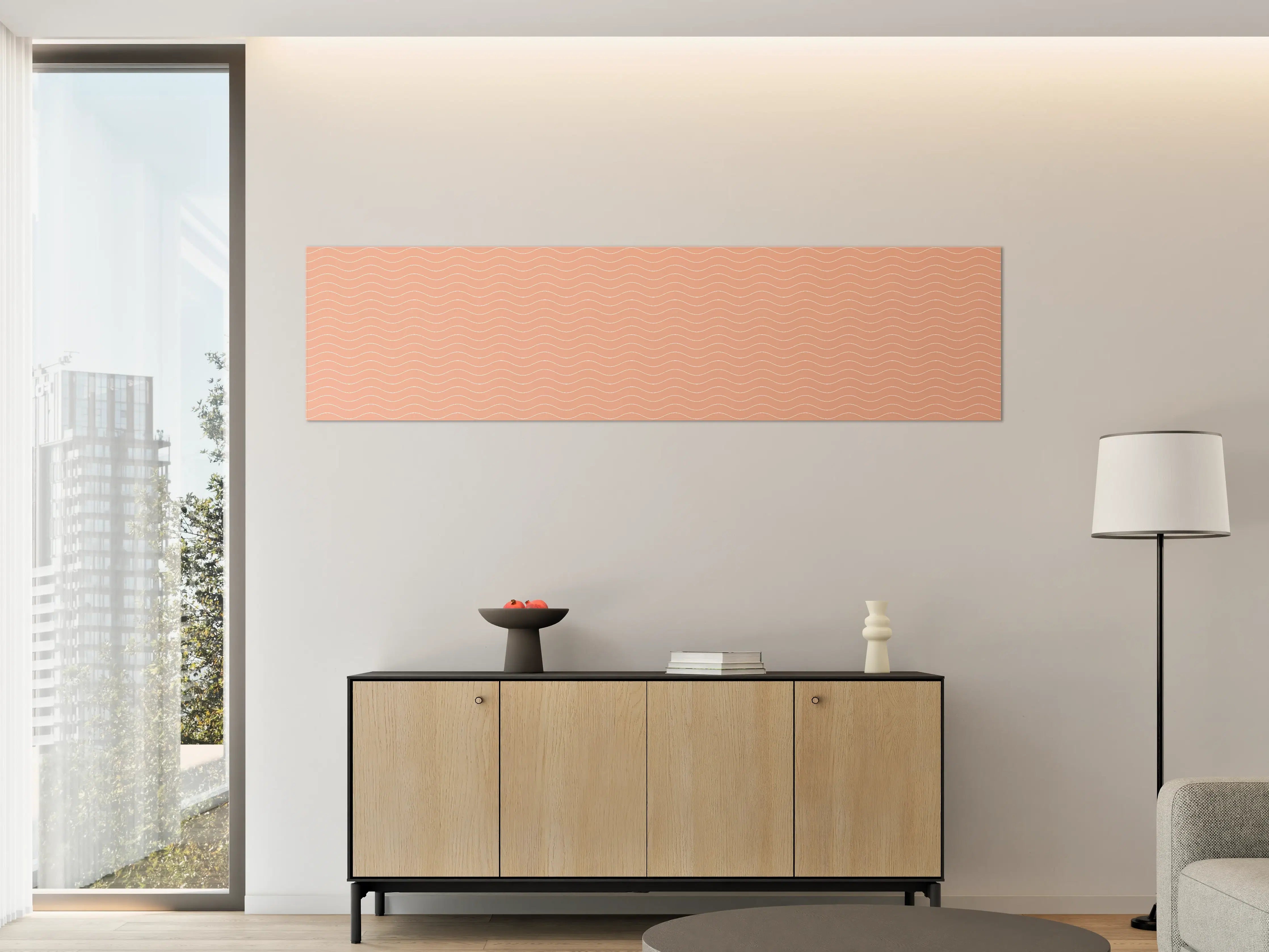 Große Wandbilder - Sanfte Wellen in Pastellrosa