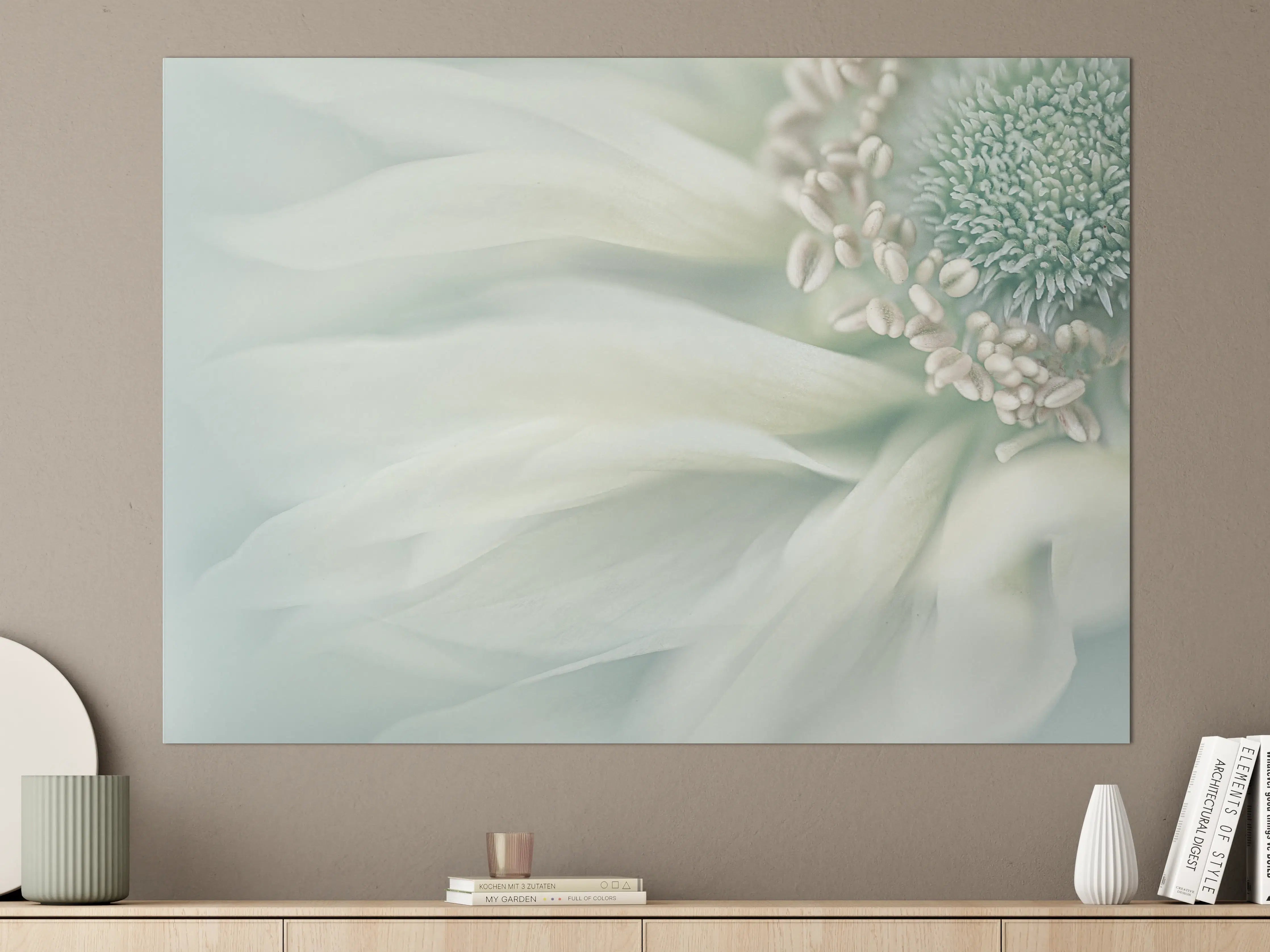 Große Wandbilder - Sanfte weiße Blume mit zarter Textur