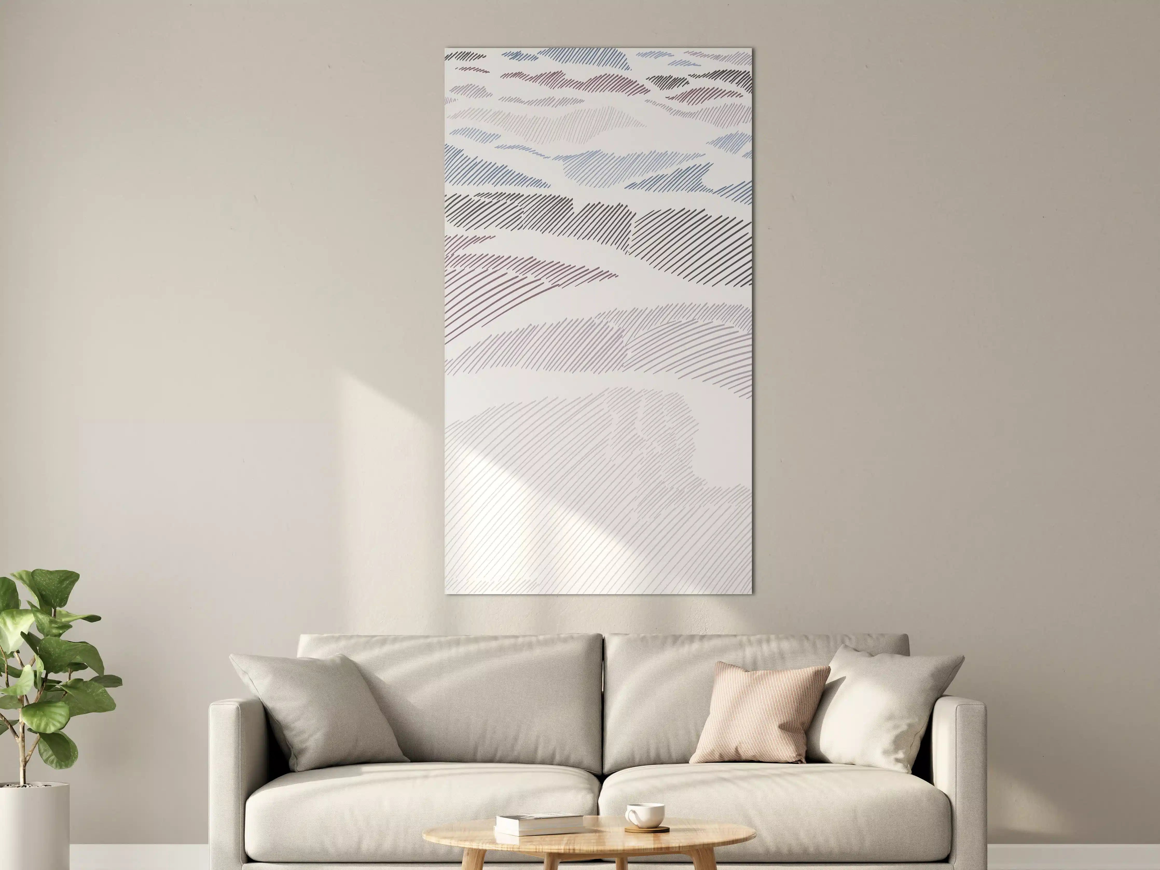 Große Wandbilder - Sanfter Himmel in Grau- und Pastelltönen