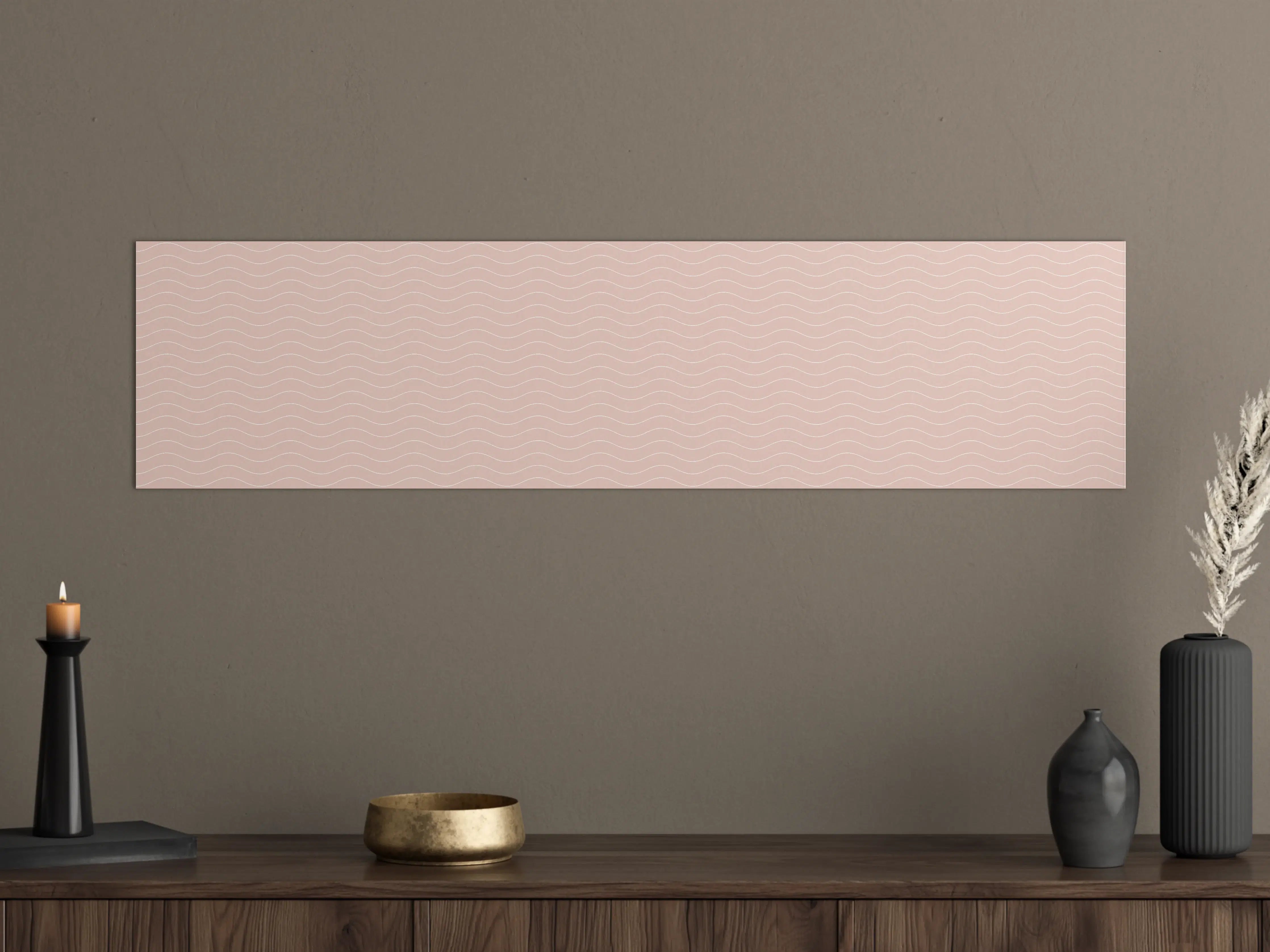 Große Wandbilder - Sanfter Rosé-Pink-Hintergrund mit Wellenmustern