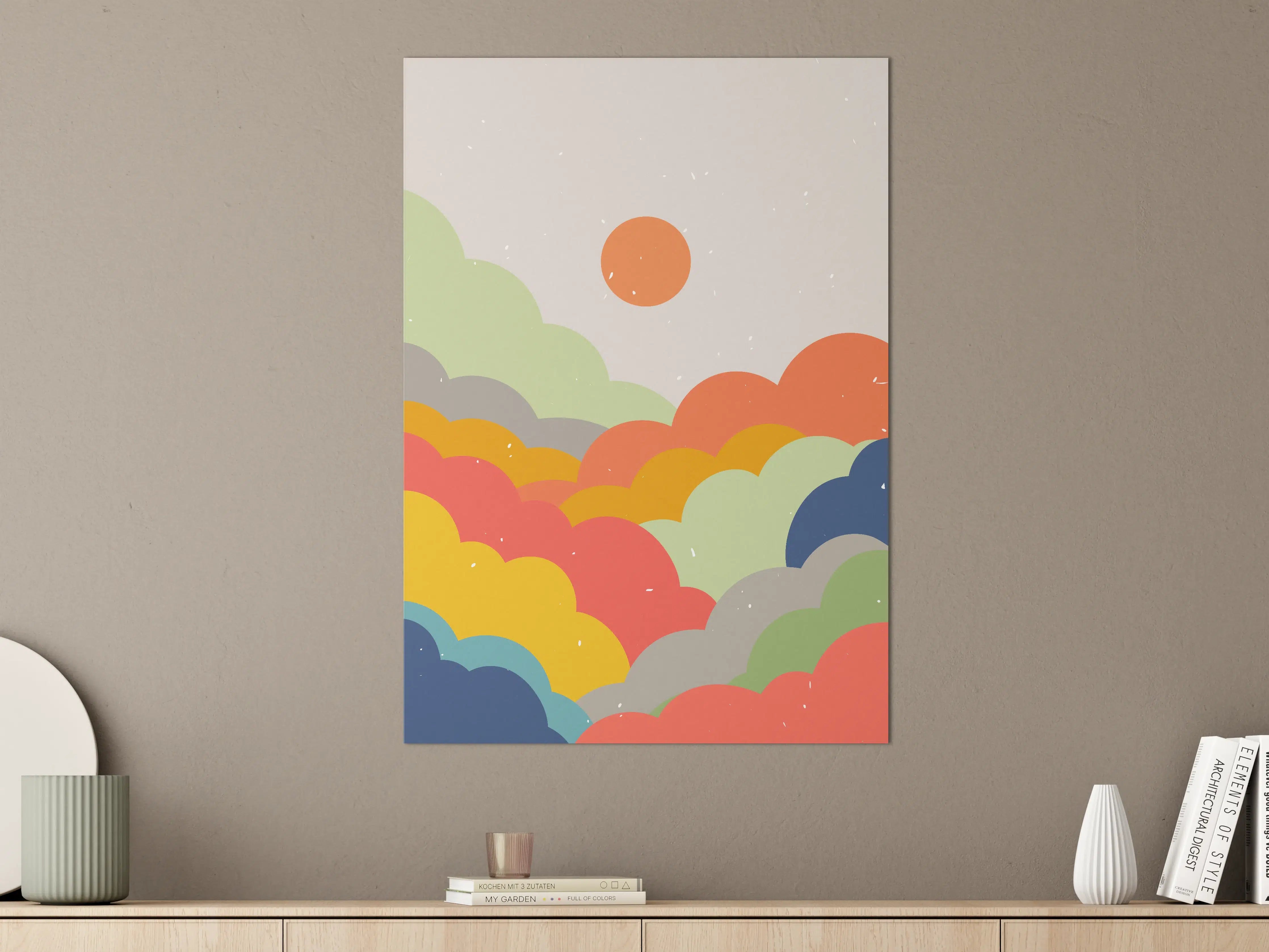 Große Wandbilder - Sanfter Sonnenuntergang mit bunten Wolken