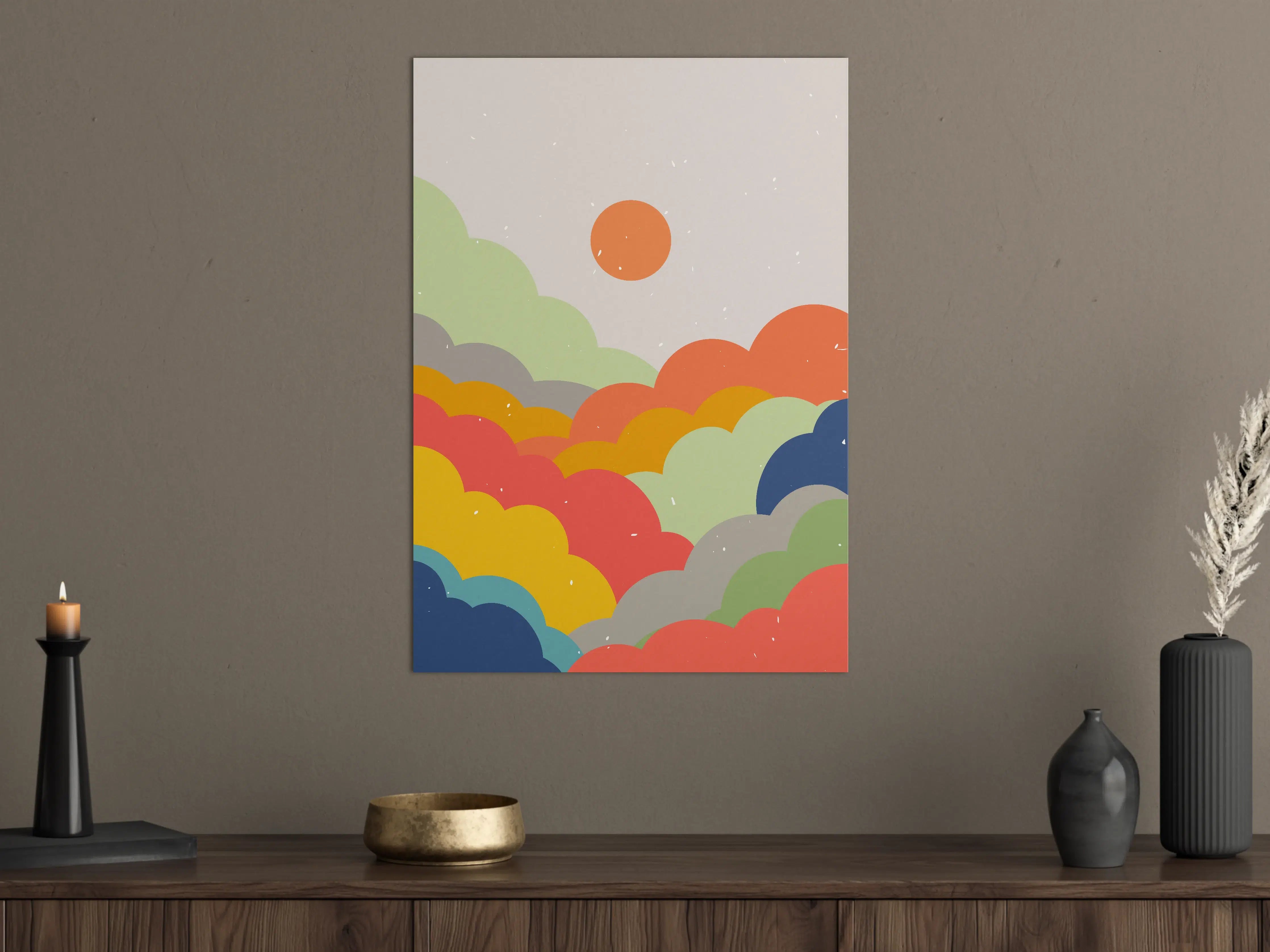 Große Wandbilder - Sanfter Sonnenuntergang mit bunten Wolken