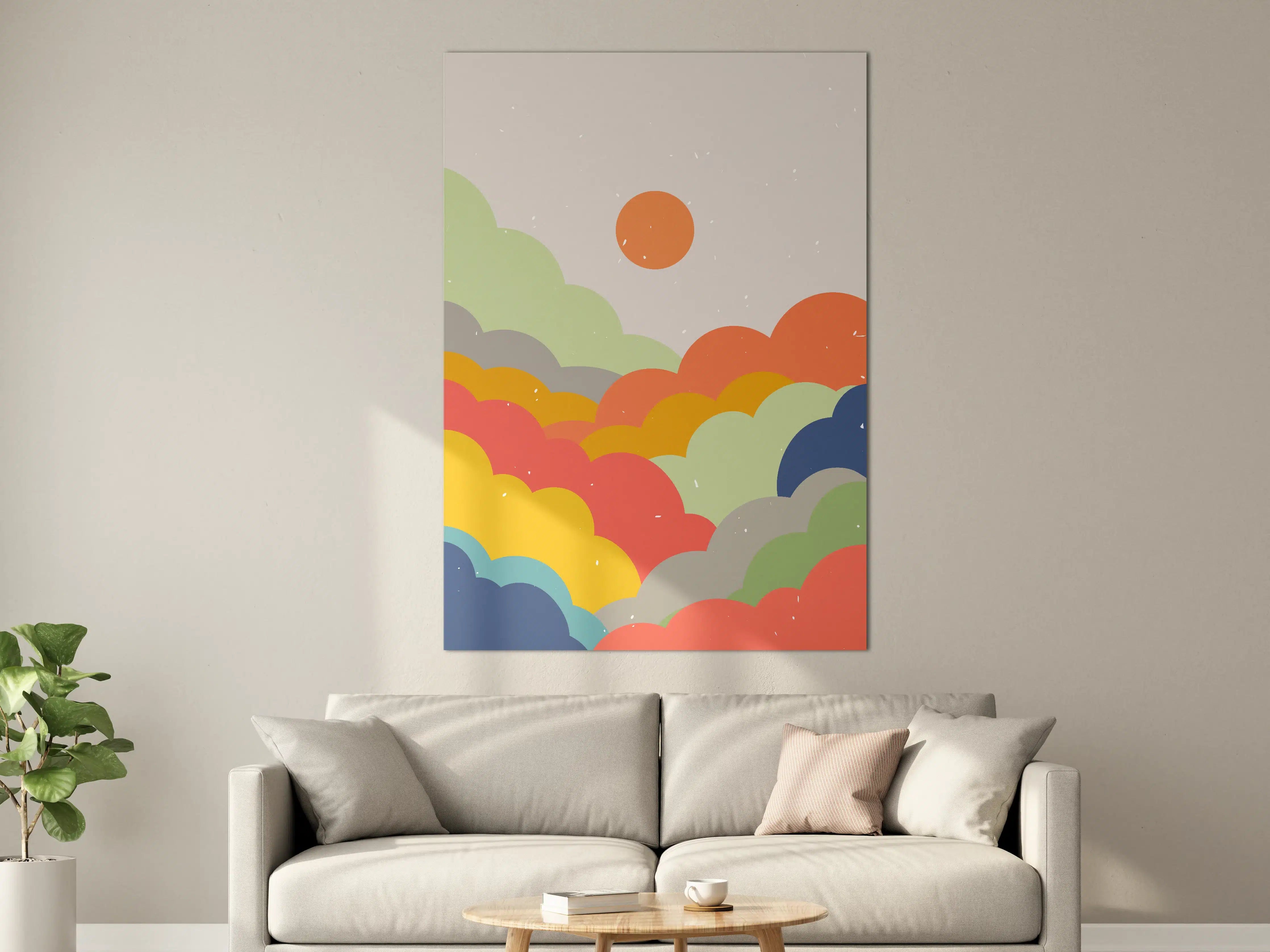 Große Wandbilder - Sanfter Sonnenuntergang mit bunten Wolken