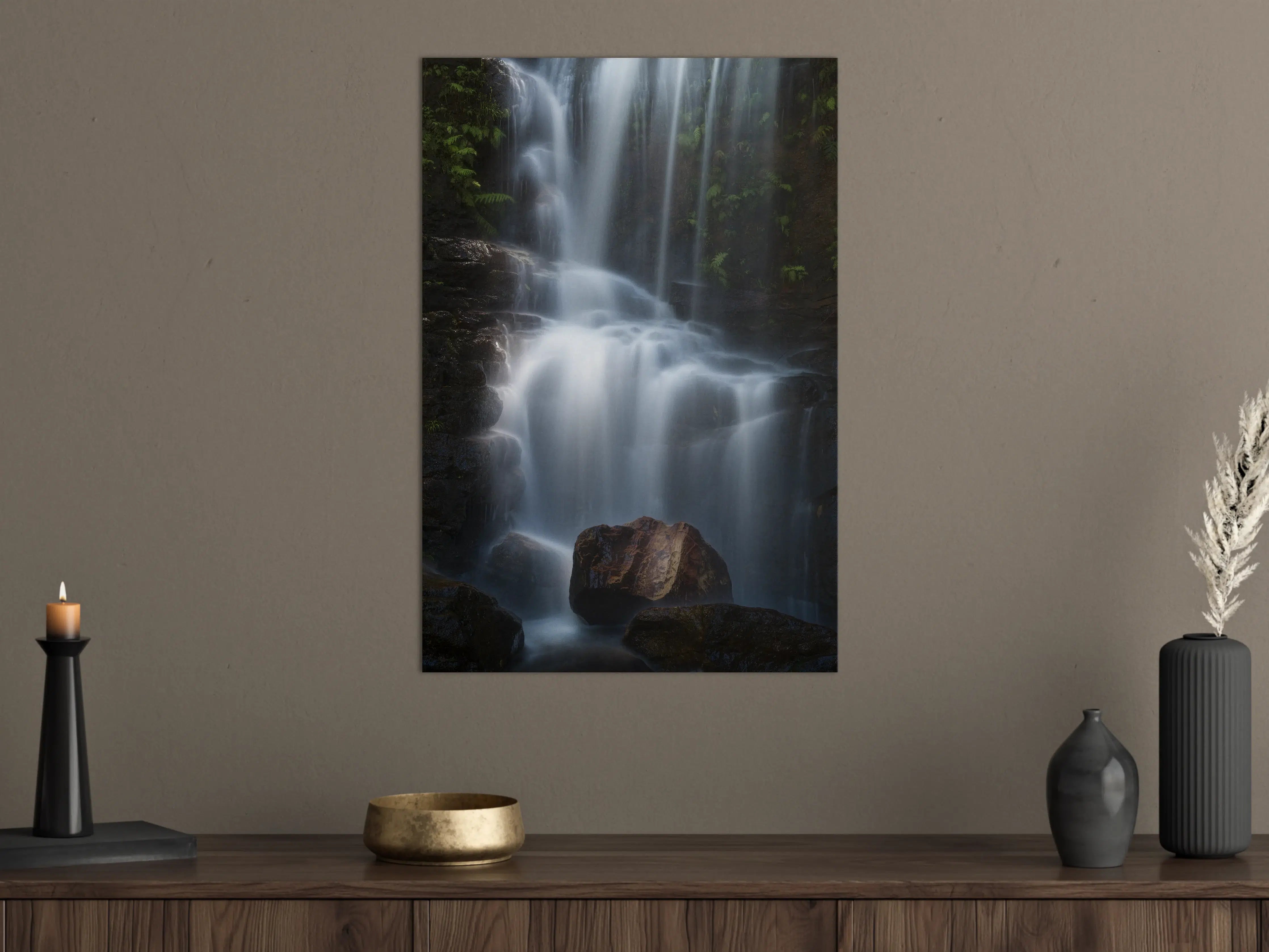 Große Wandbilder - Sanfter Wasserfall im Dschungel