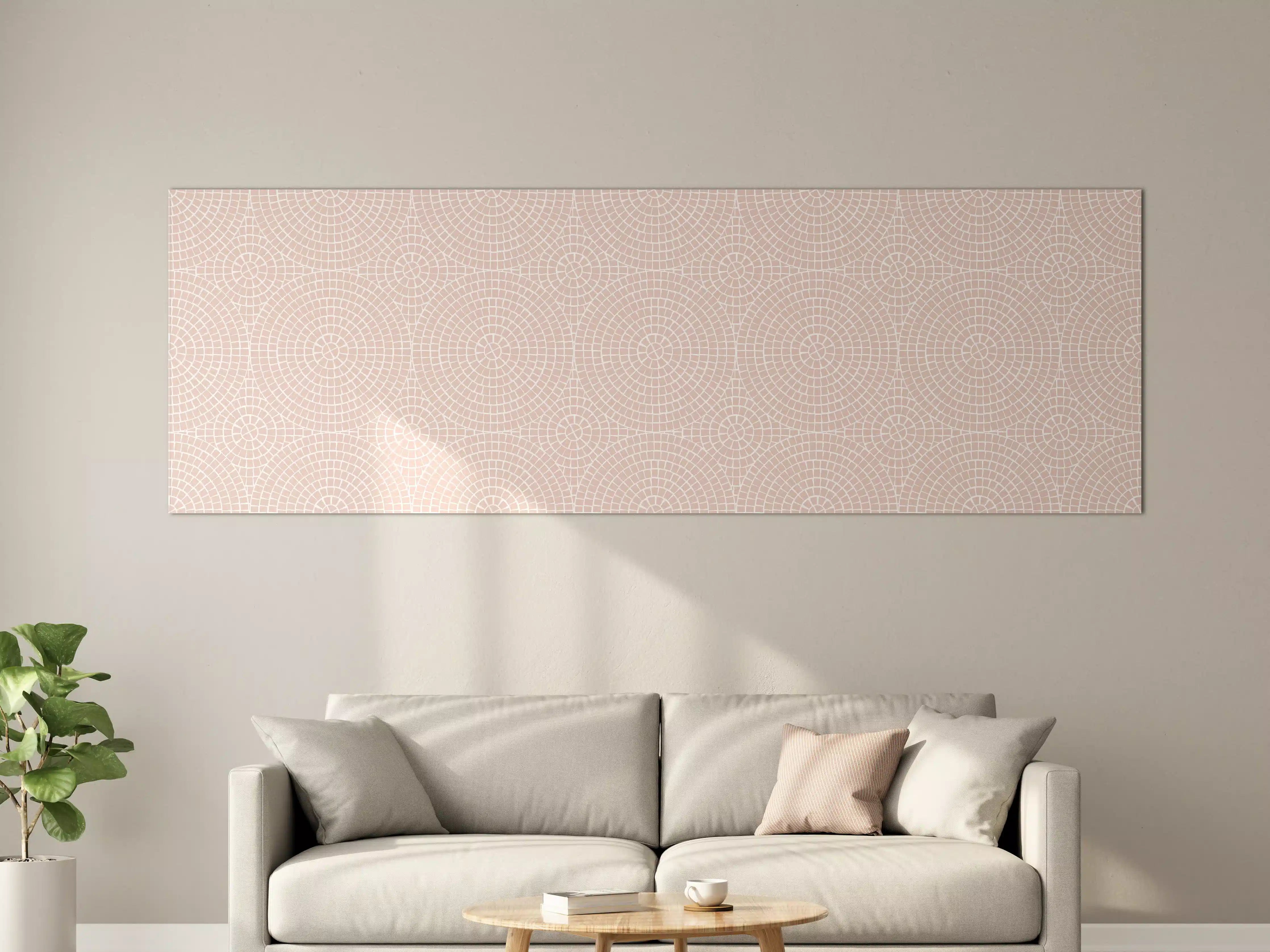 Große Wandbilder - Sanftes Rosa mit geometrischen Mustern