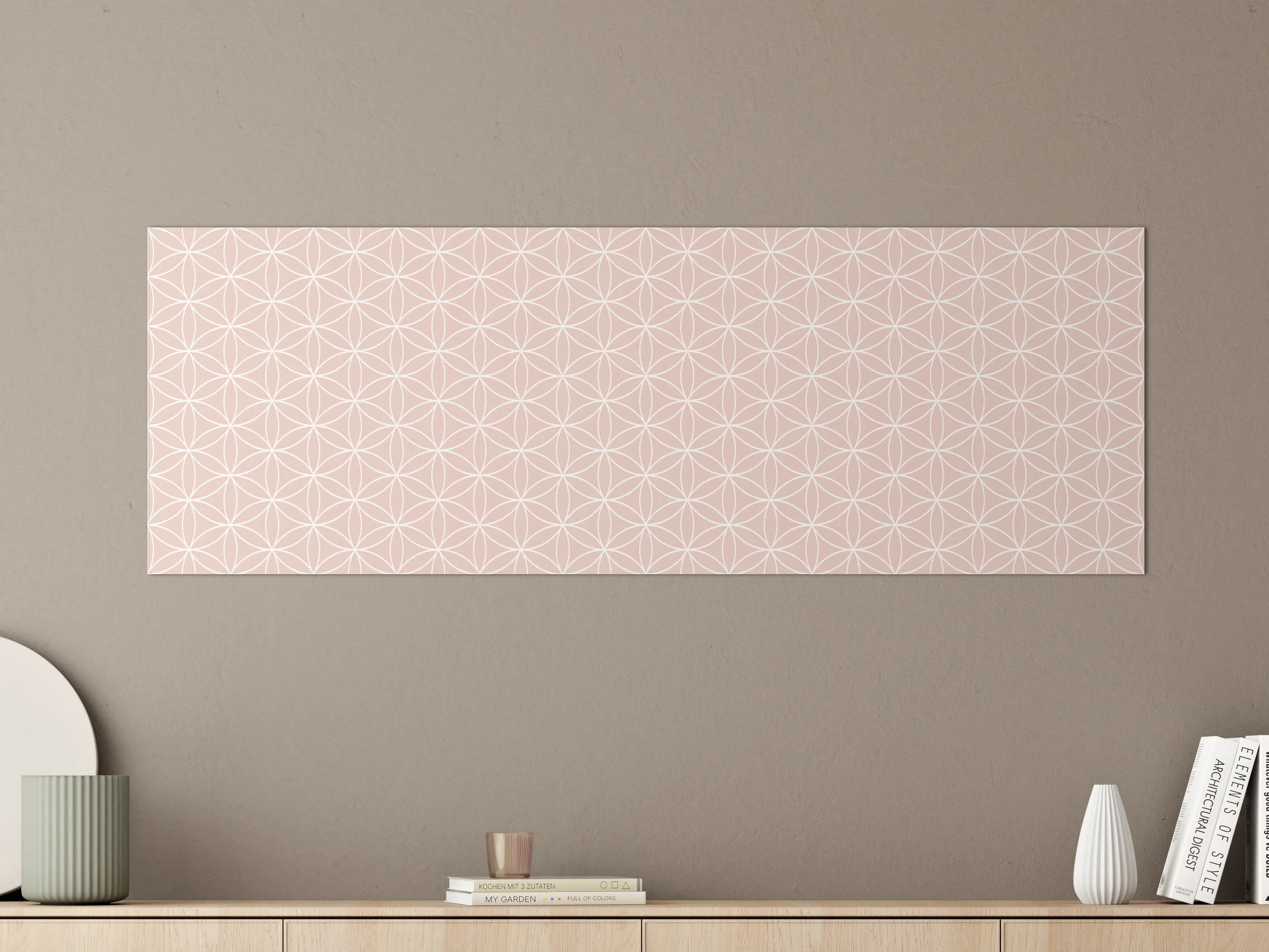 Große Wandbilder - Sanftes Rosa mit grauem Muster