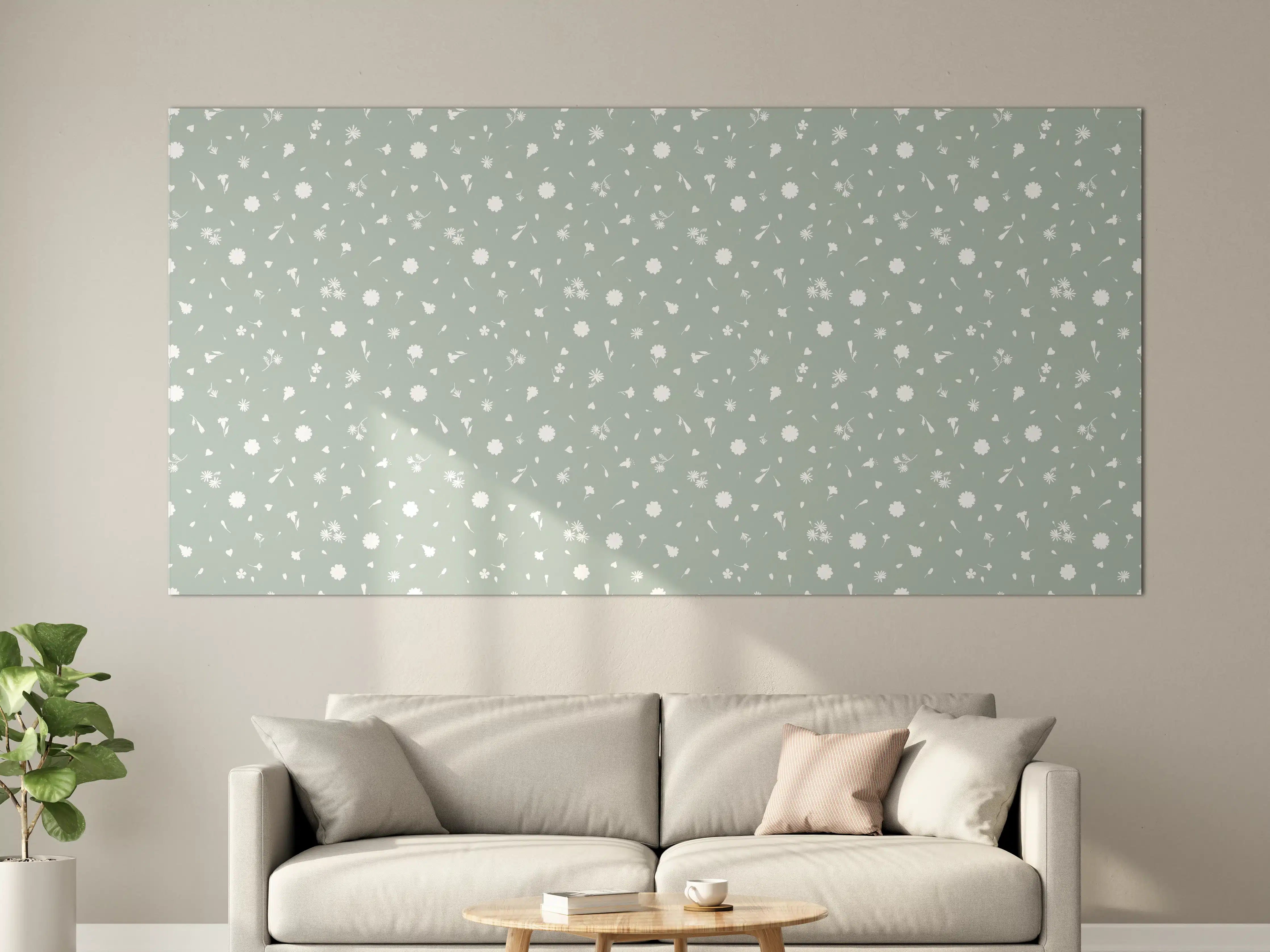 Große Wandbilder - Sanftes Schneefall-Design in Hellgrau