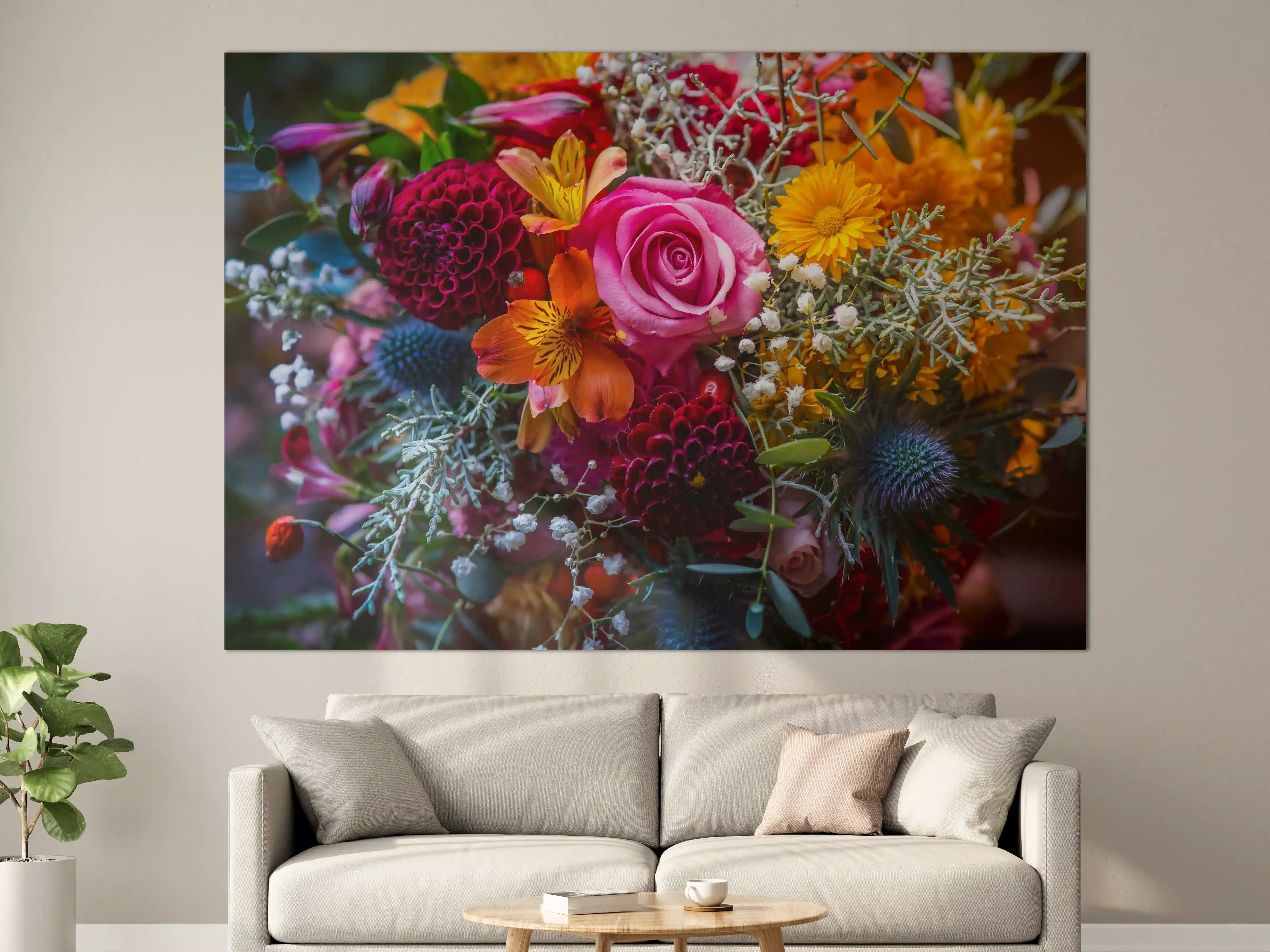Große Wandbilder - Satter bunter Blumenstrauß
