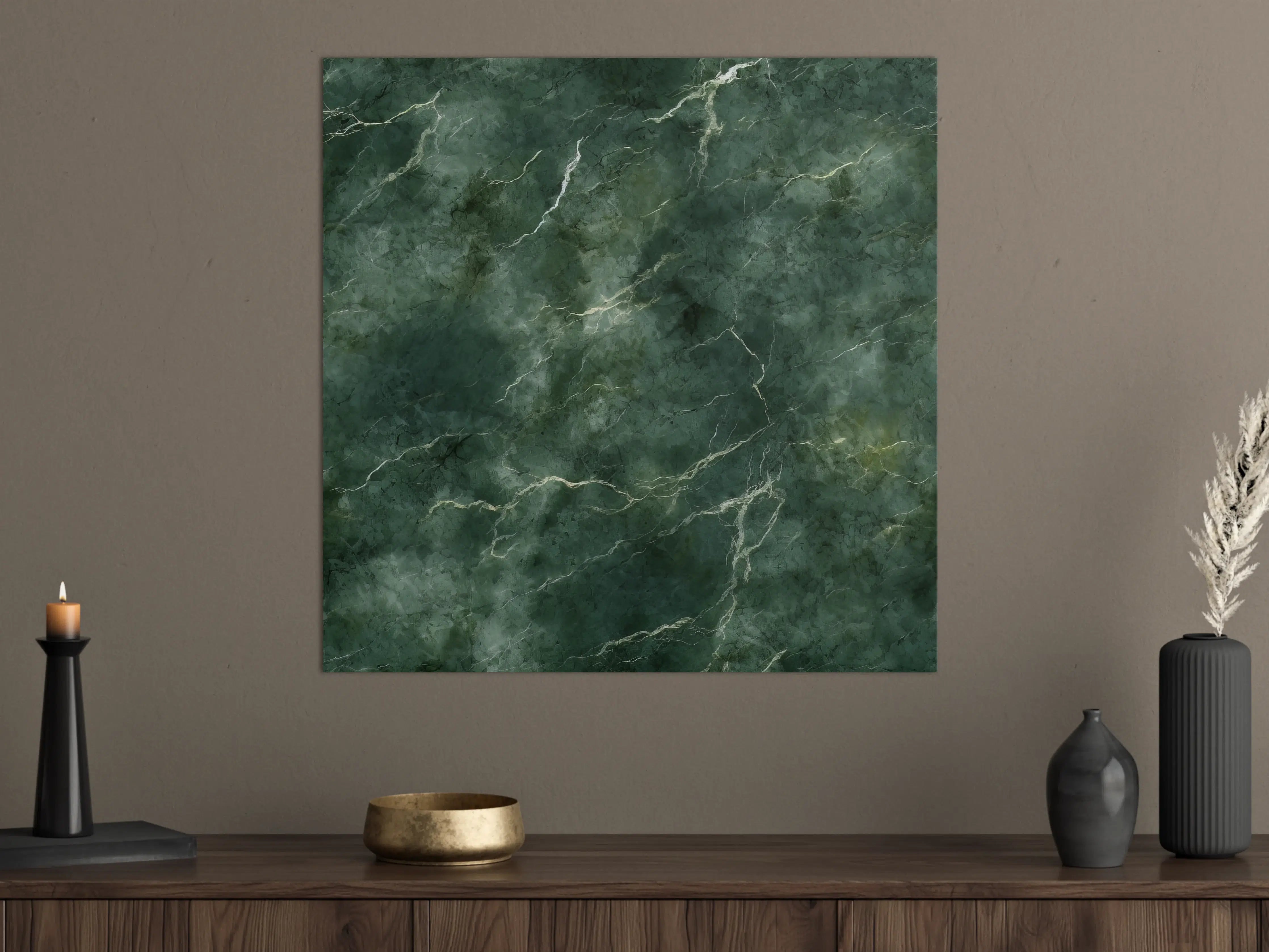 Große Wandbilder - Schimmernde Grauwelle mit Marmor-Details