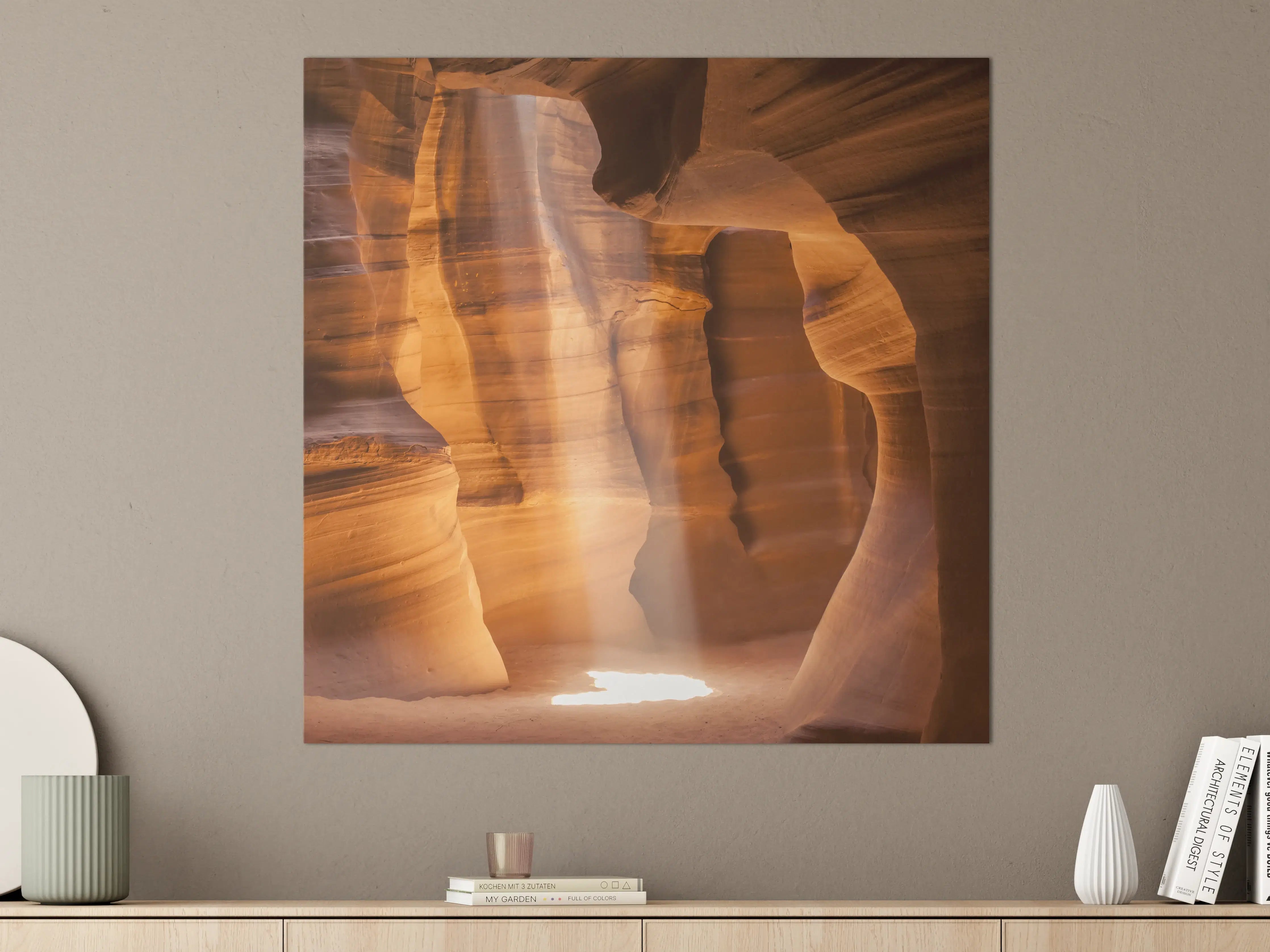 Große Wandbilder - Schimmernde Sandsteinformationen im Canyon