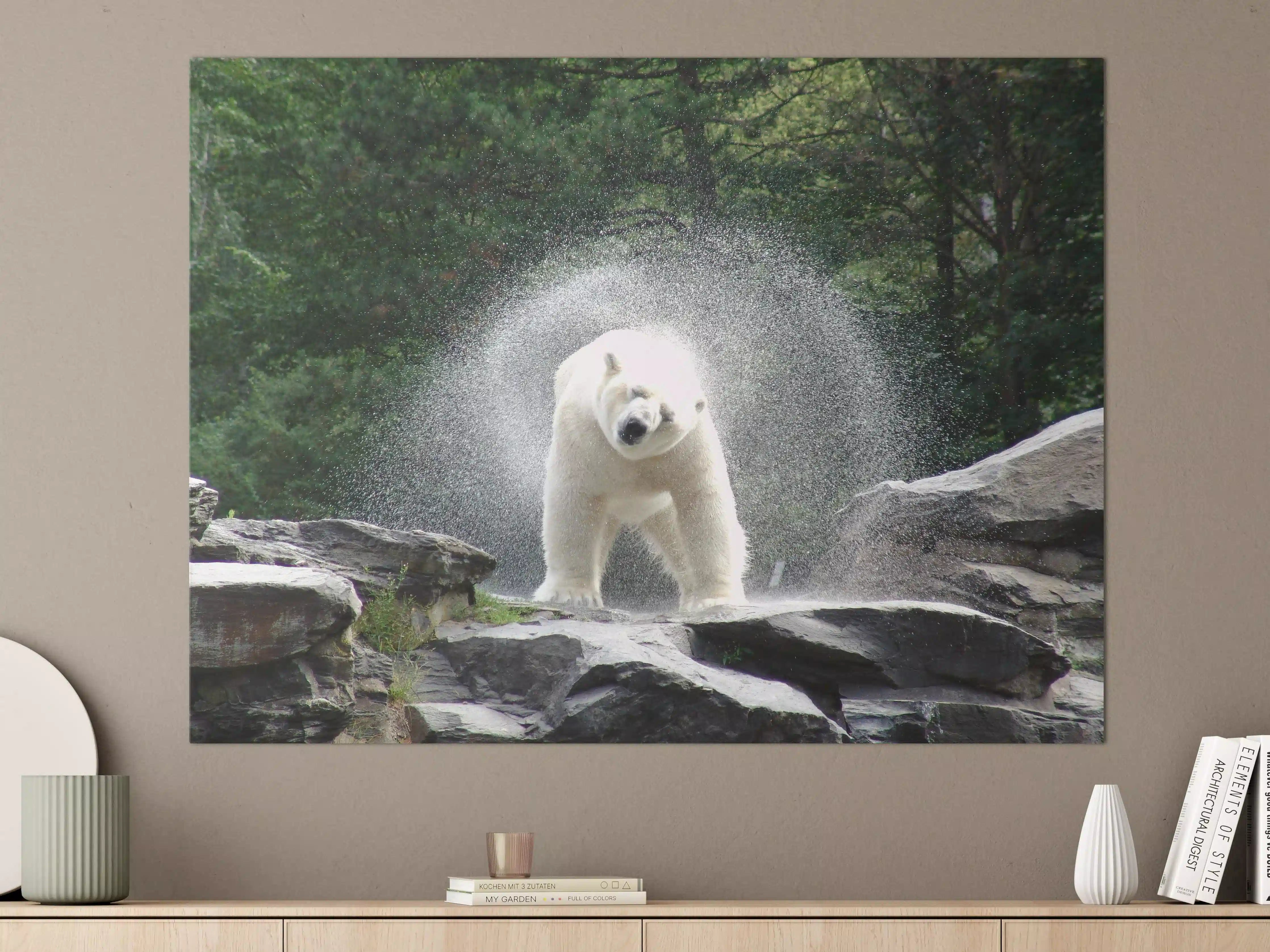 Große Wandbilder - Schlafender Bär im Wasserfall-Spektakel