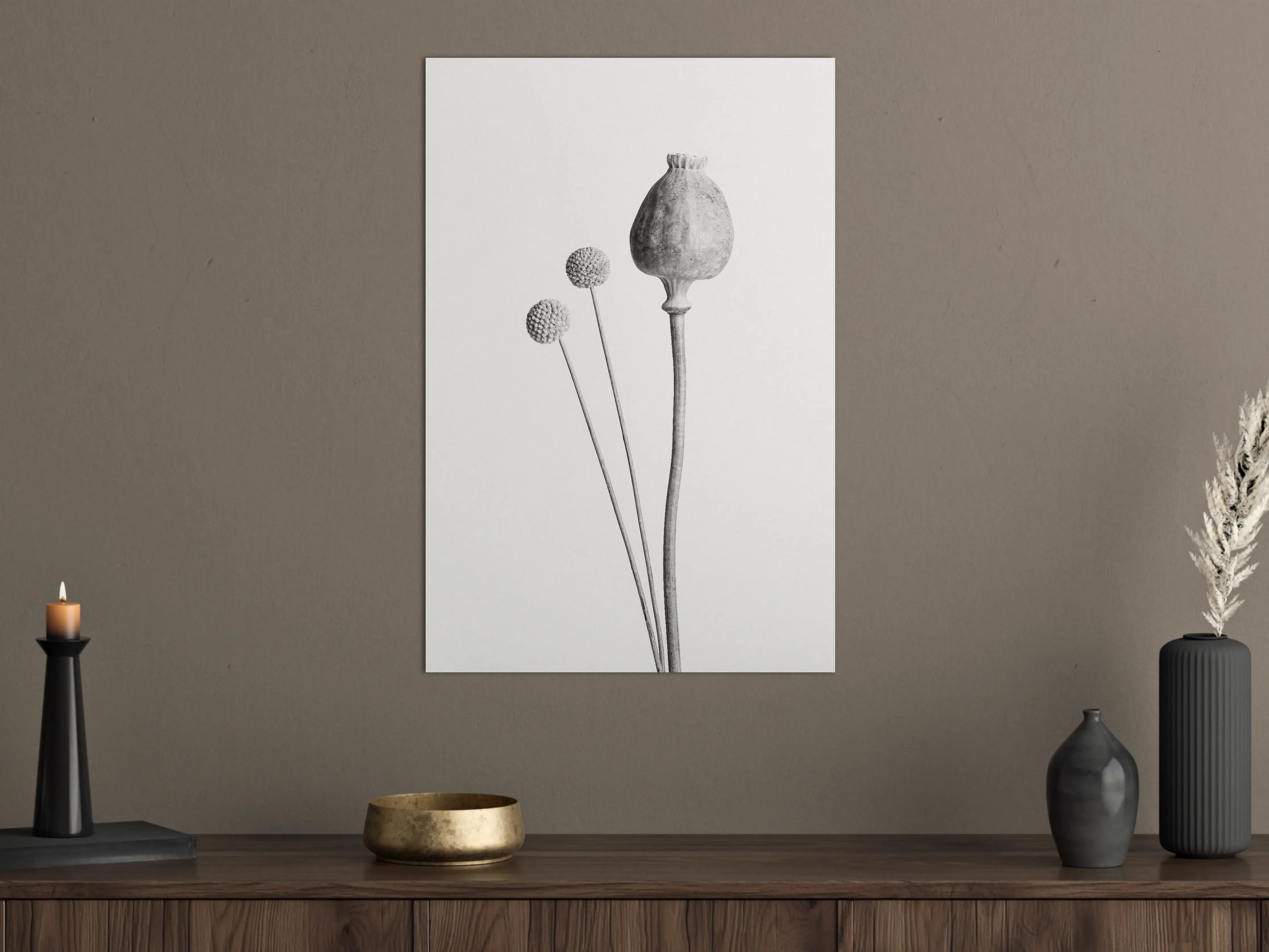 Große Wandbilder - Schlichte Blumenstudie in Schwarz-Weiß