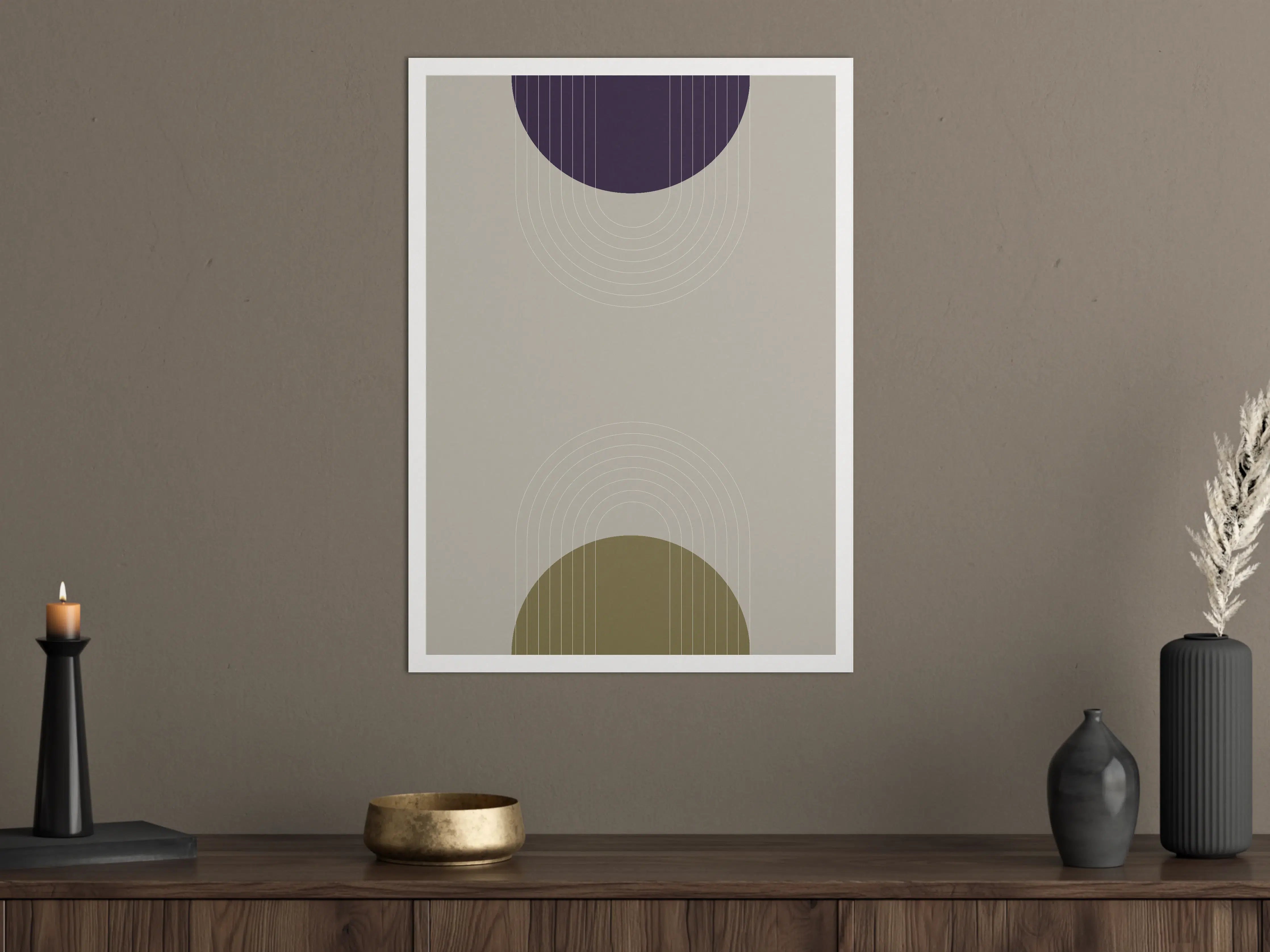 Große Wandbilder - Schlichte Graugrund Formenwandbild