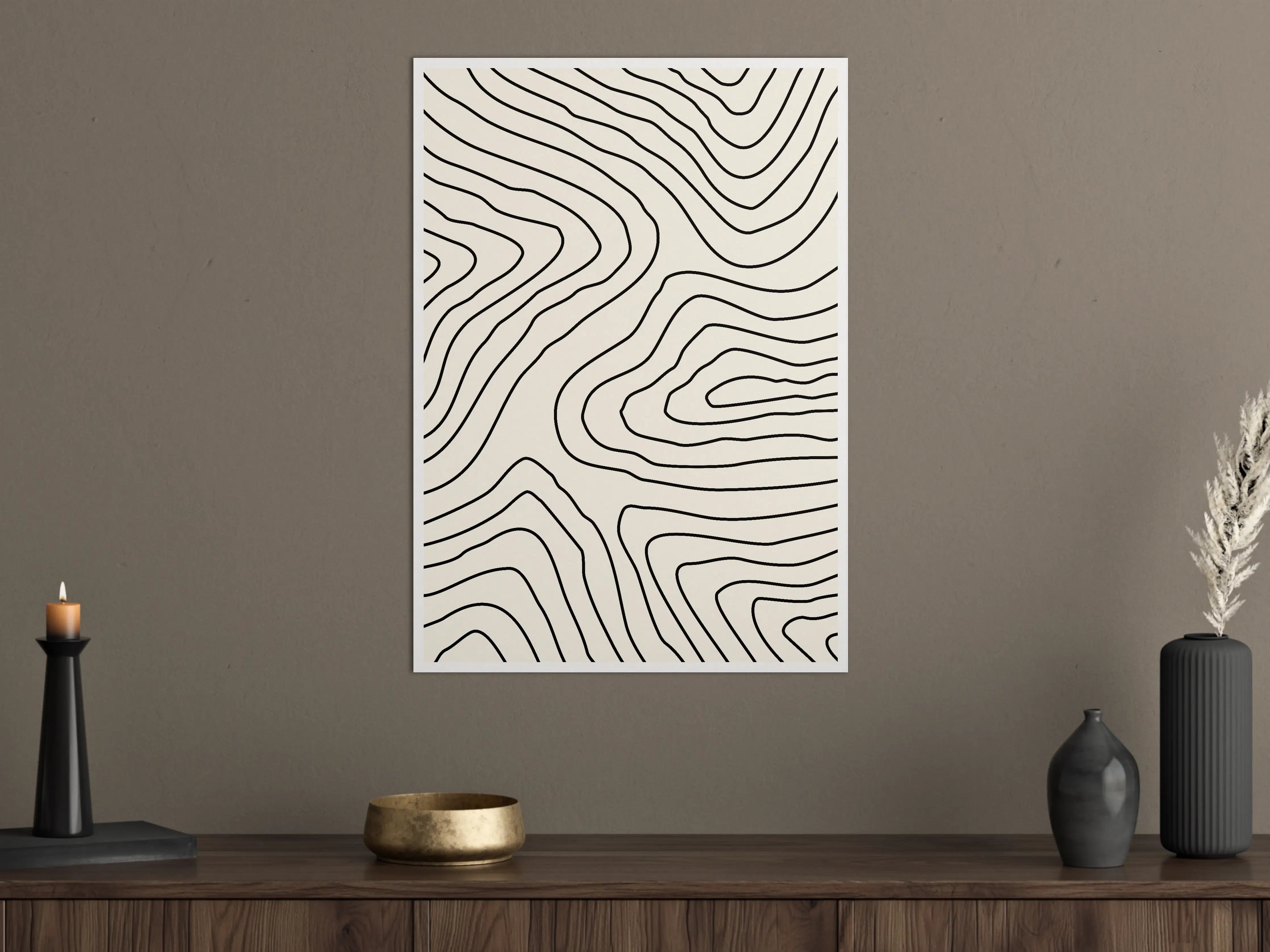 Große Wandbilder - Schlichte Liniengrafik in Schwarz-Weiß