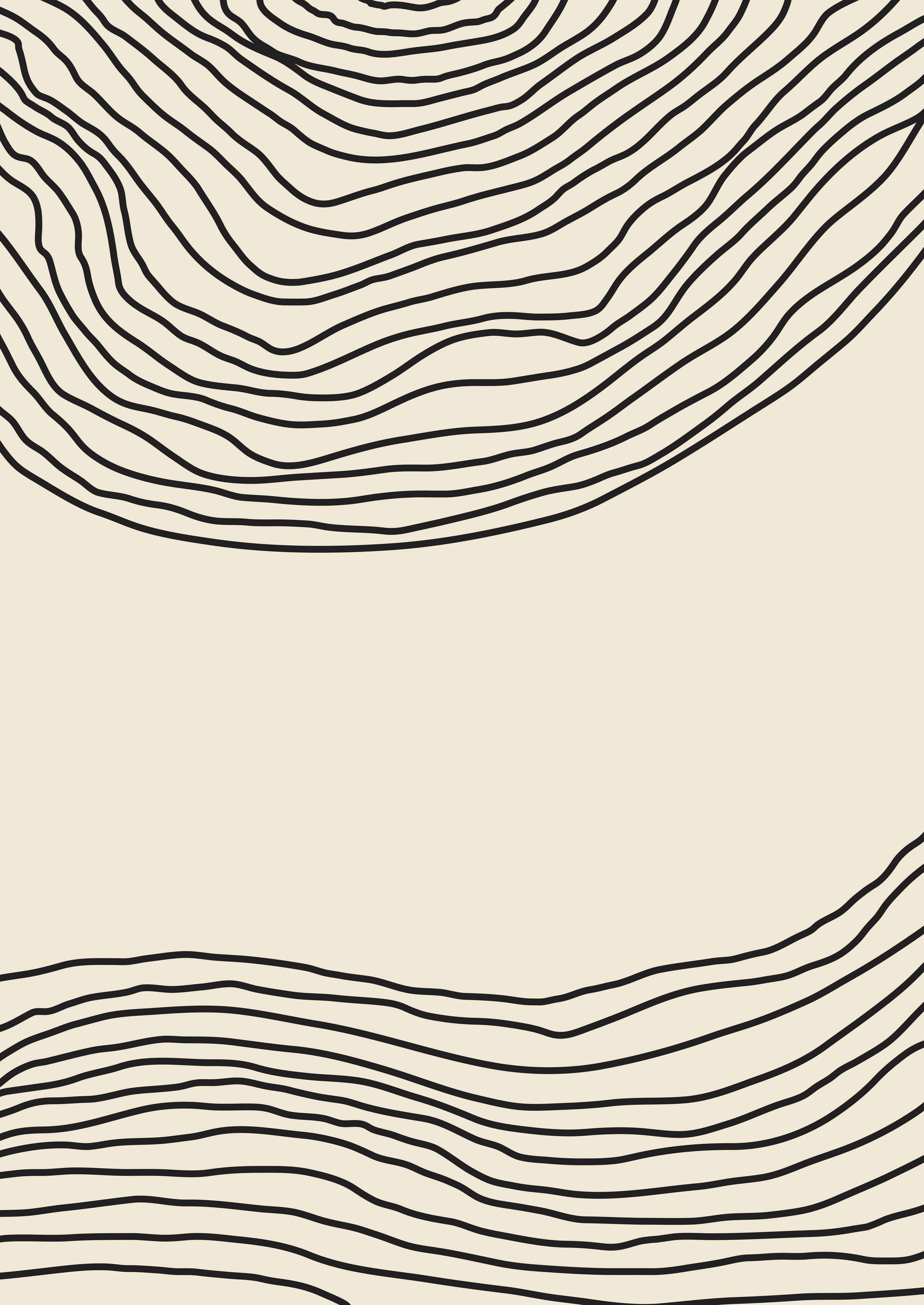 Große Wandbilder-Schlichte Linienkunst in Beige mit schwarzen Konturen