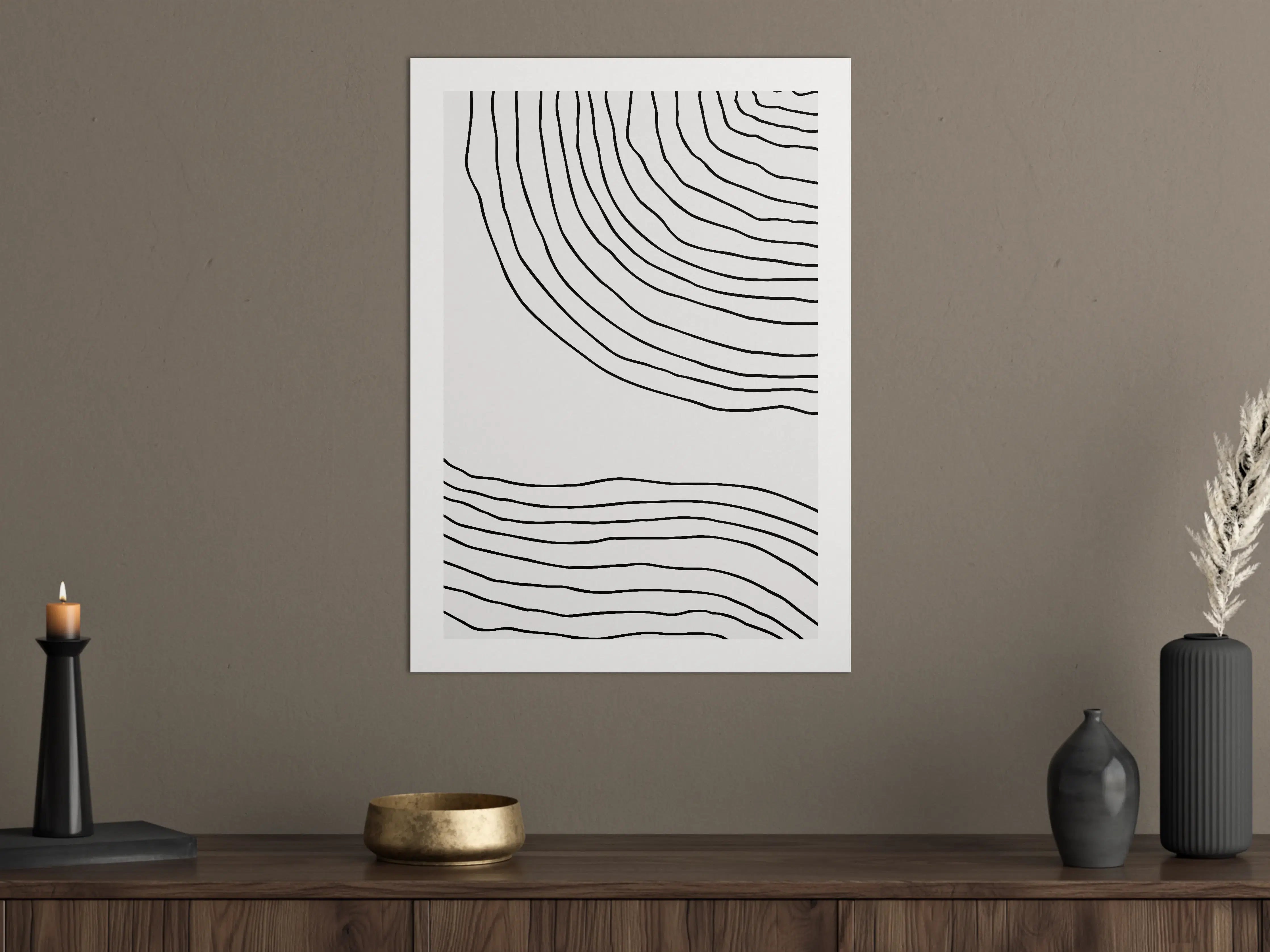 Große Wandbilder - Schlichte Linienkunst in Schwarz-Weiß