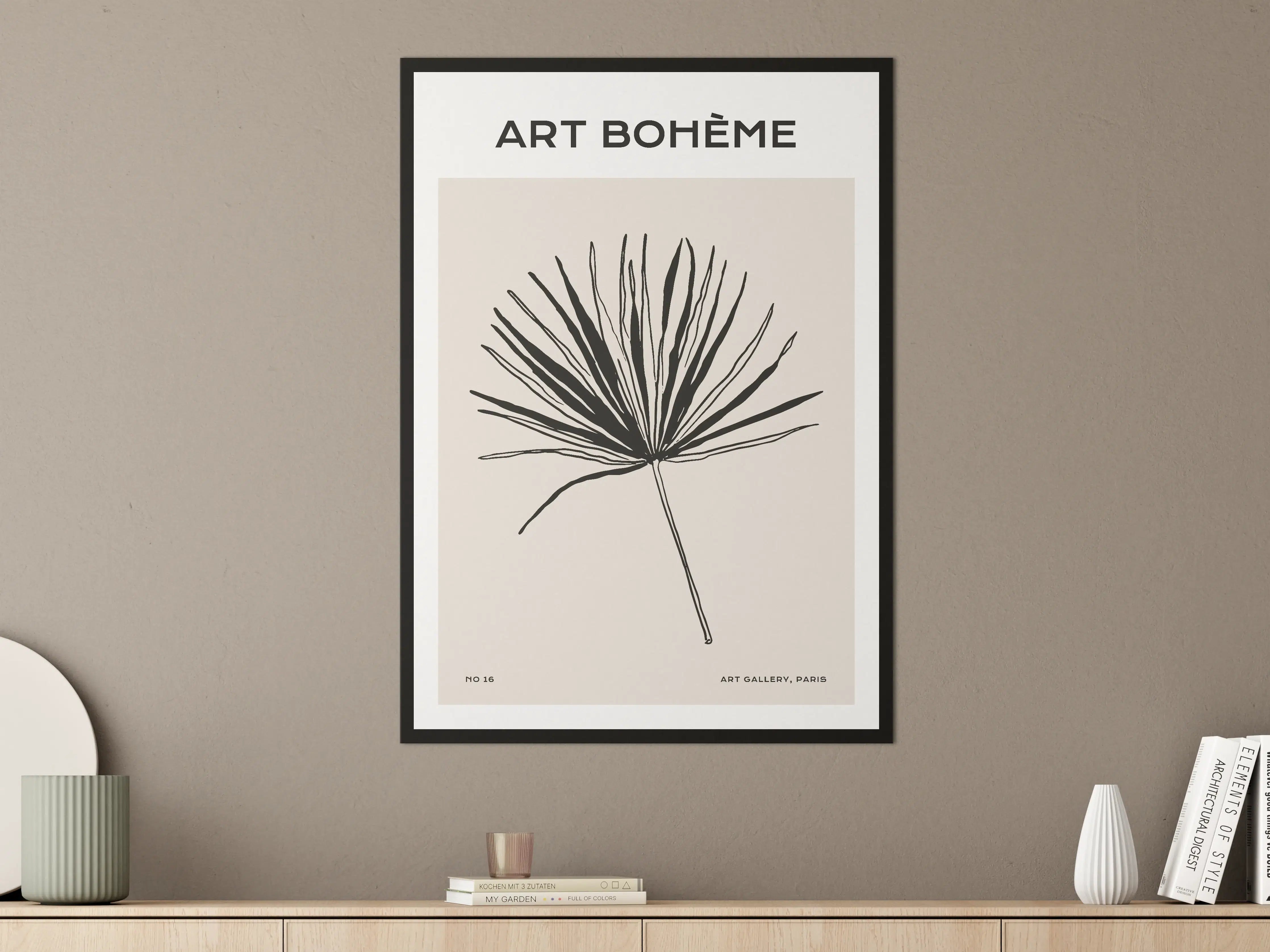 Große Wandbilder - Schlichte Palmblatt-Illustration