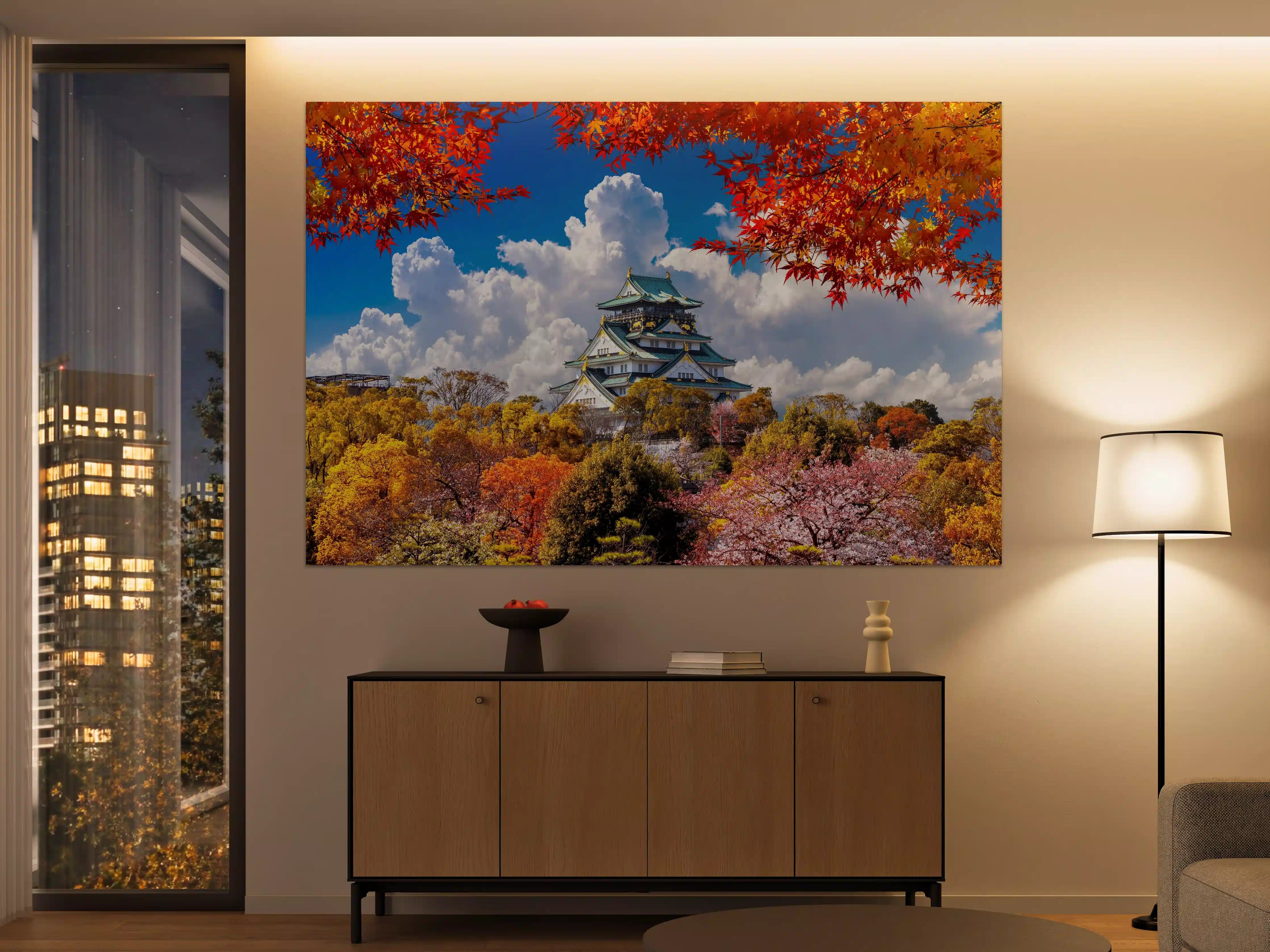 Große Wandbilder - Schloss Osaka im Herbst