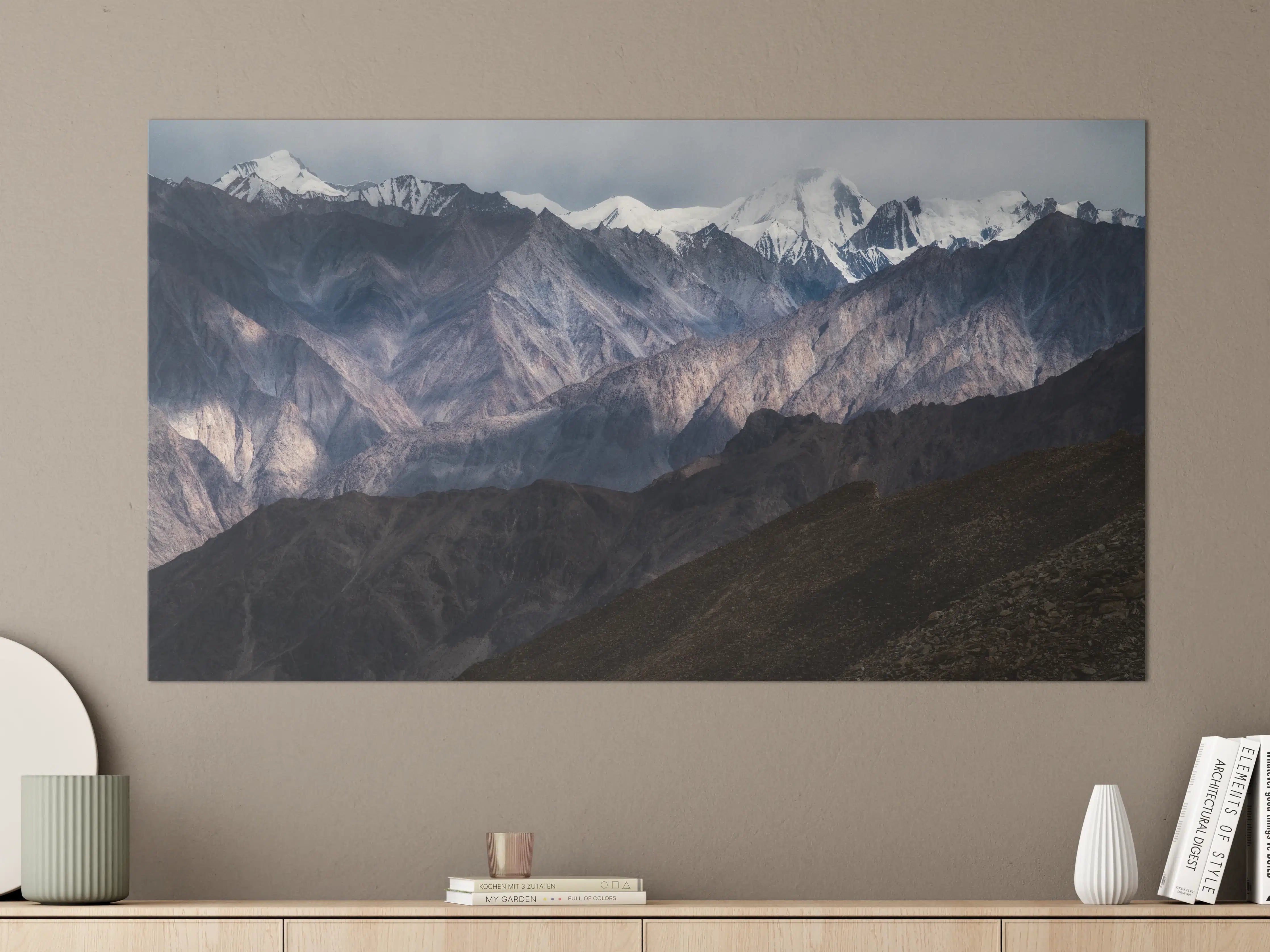 Große Wandbilder - Schneebedeckte Bergspitzen Panorama