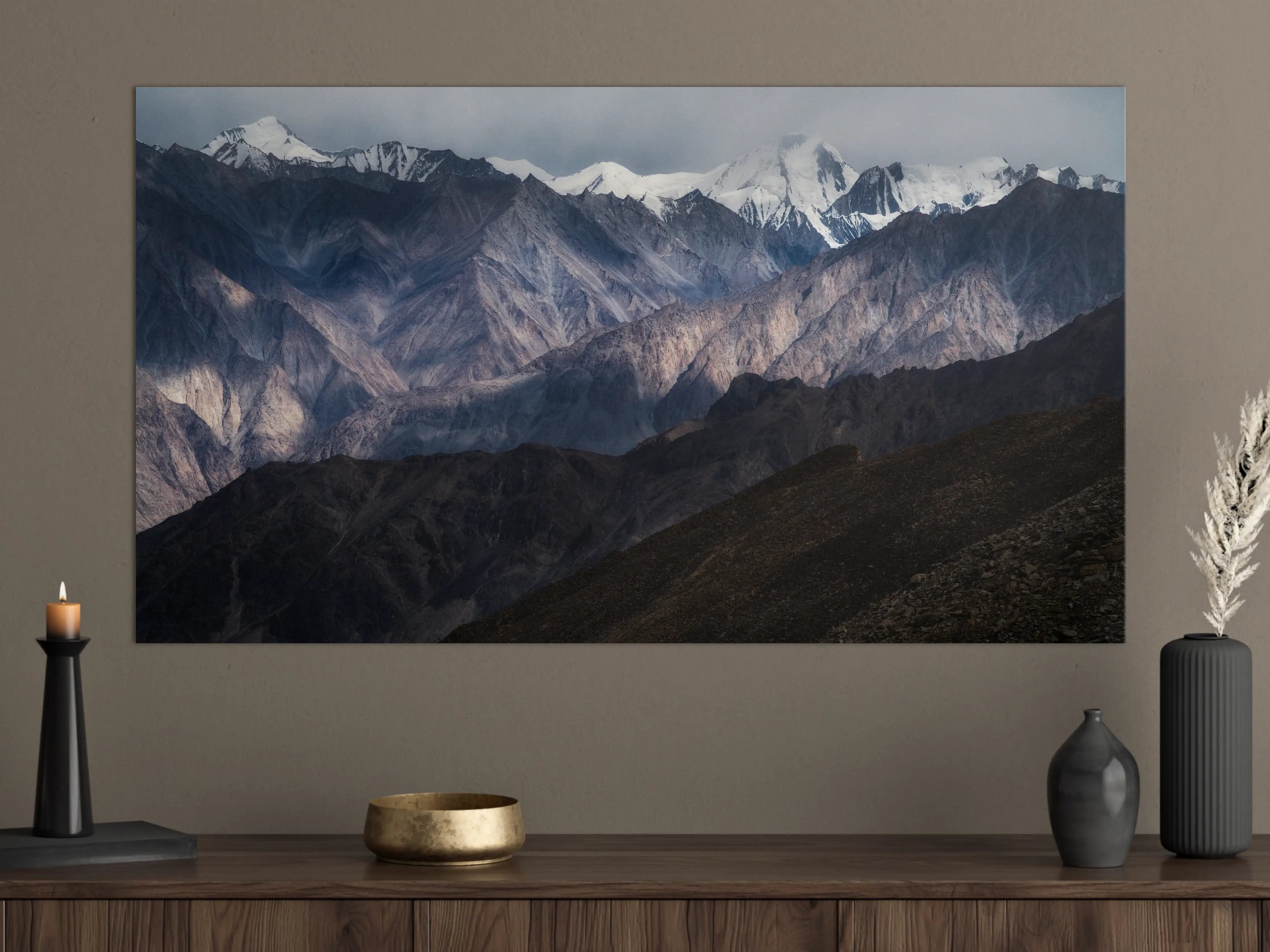 Große Wandbilder - Schneebedeckte Bergspitzen Panorama