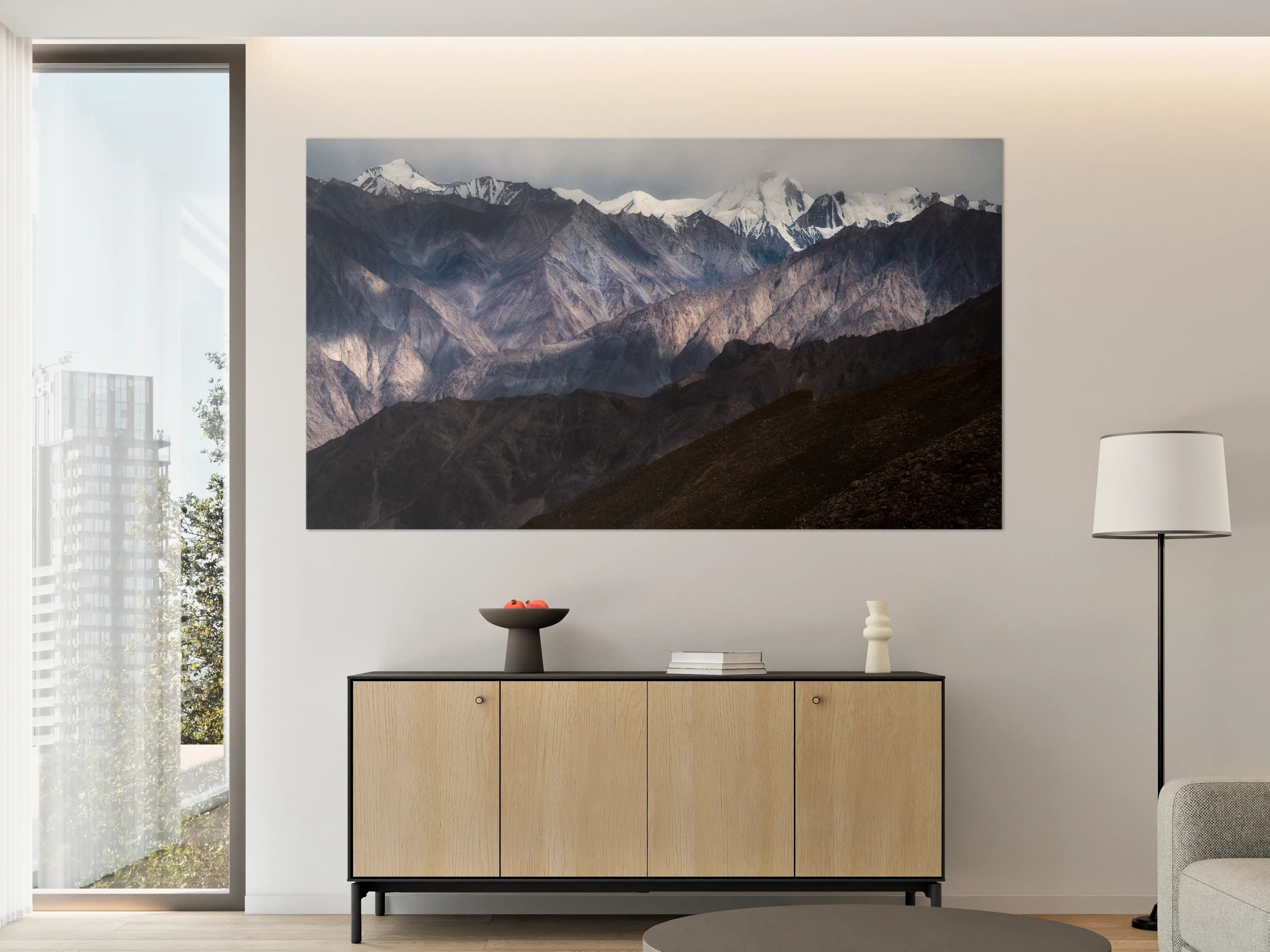 Große Wandbilder - Schneebedeckte Bergspitzen Panorama