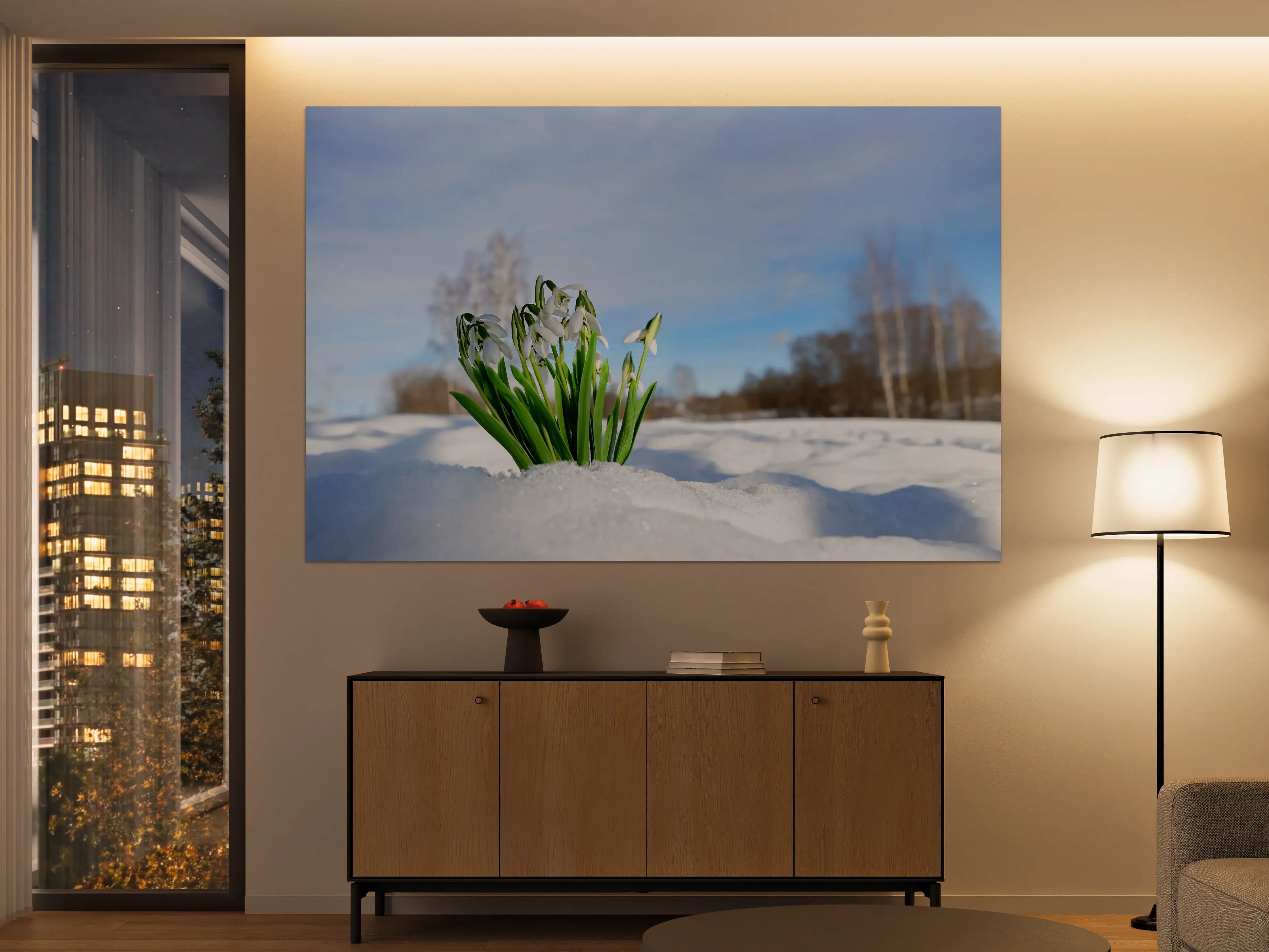 Große Wandbilder - Schneeglöckchen im Schnee