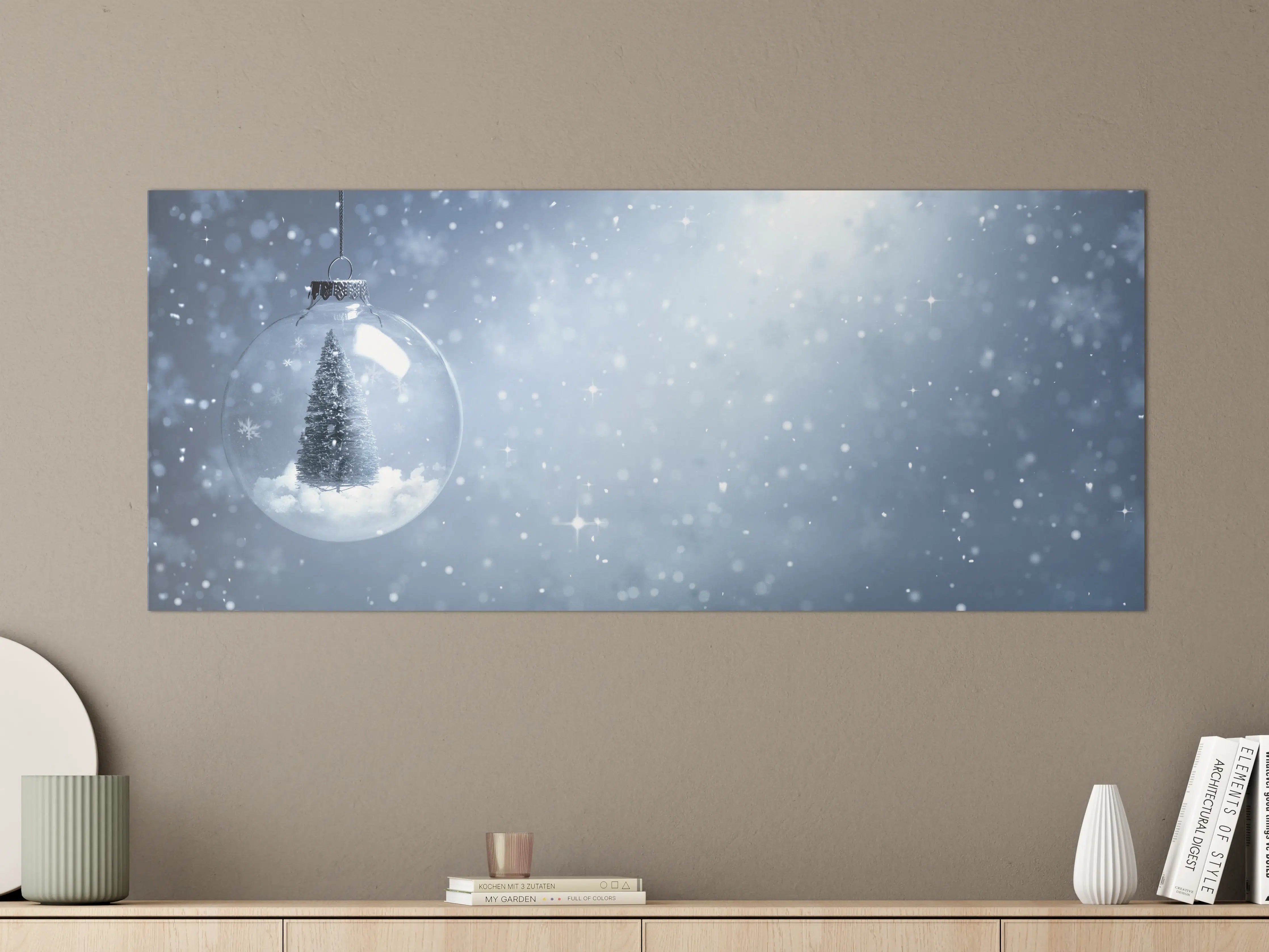 Große Wandbilder - Schneekugel mit Weihnachtsbaum