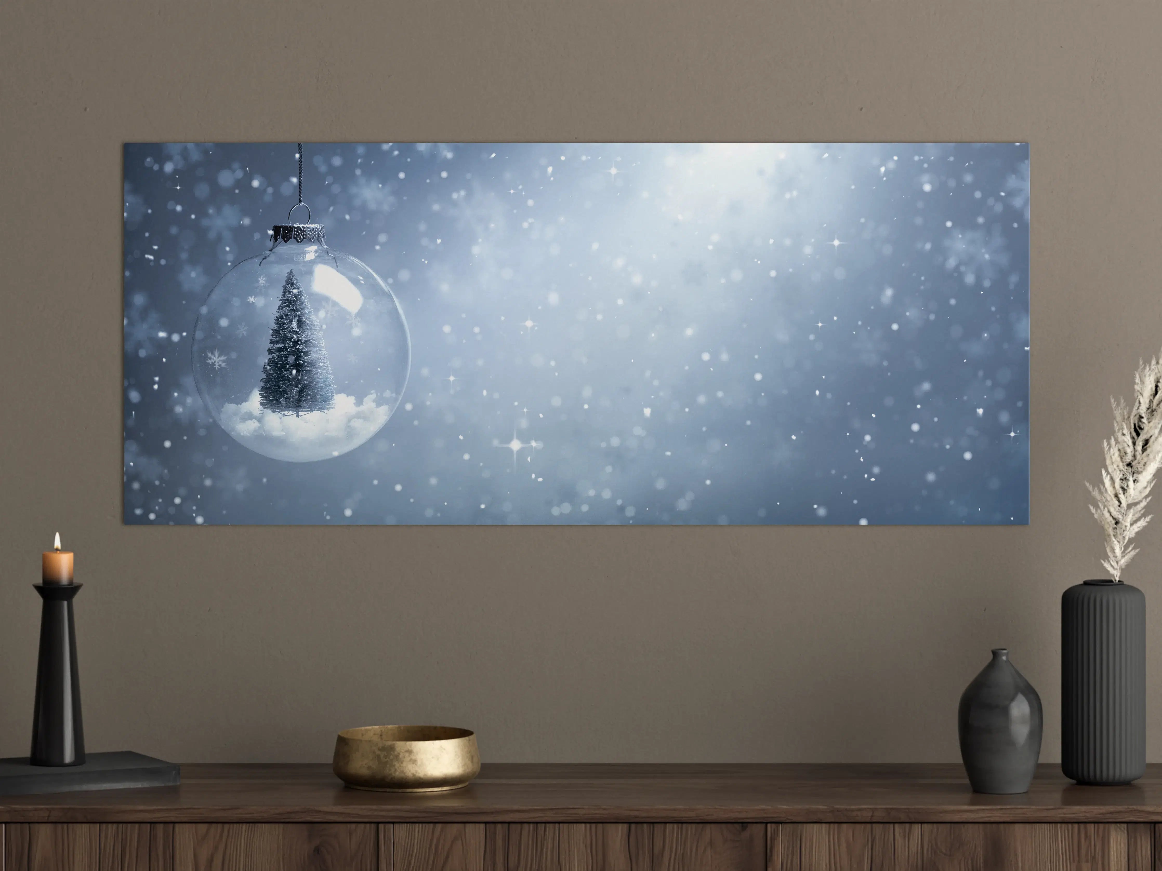 Große Wandbilder - Schneekugel mit Weihnachtsbaum