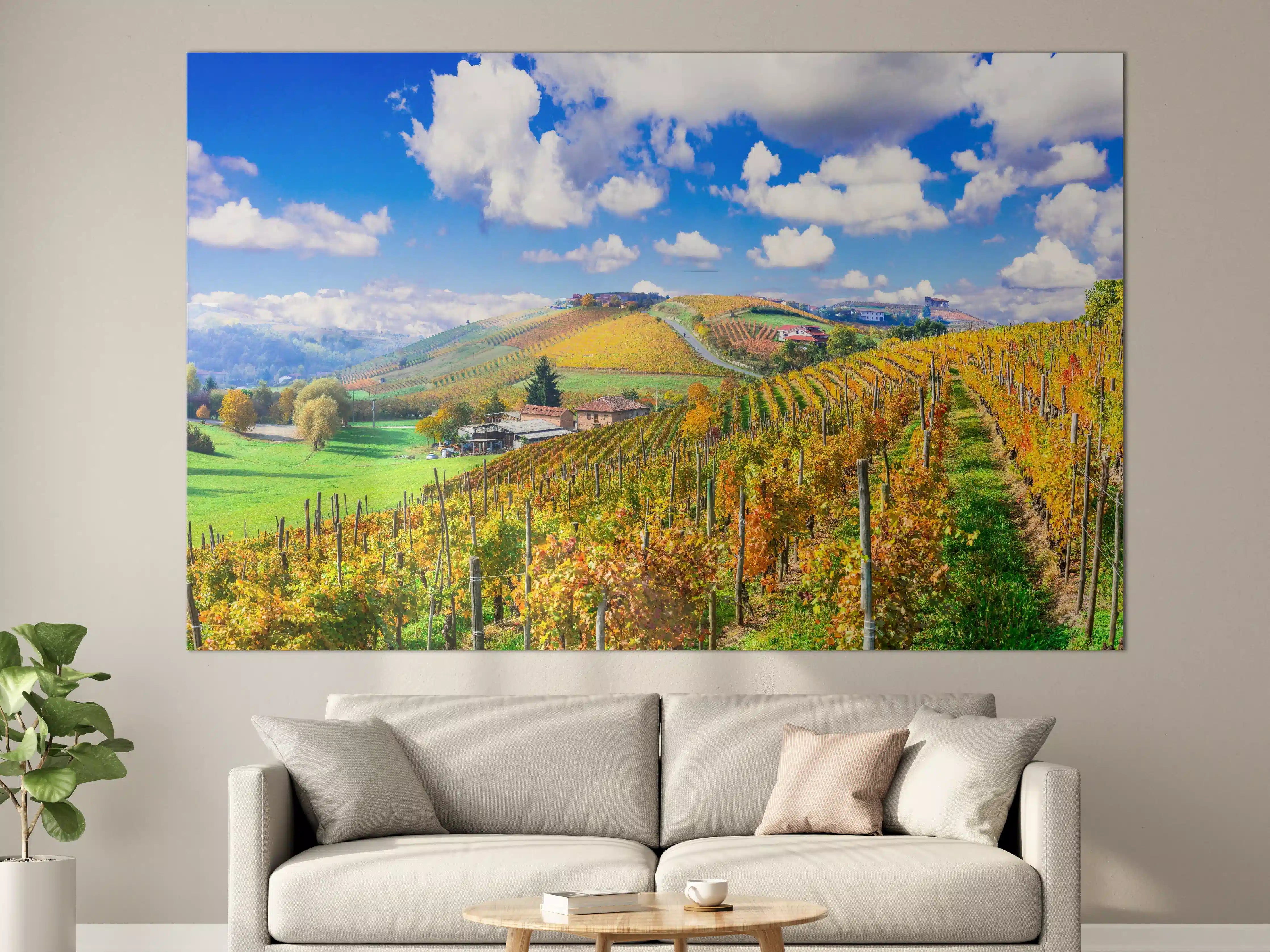 Große Wandbilder - Schöne Herbstlandschaft mit Weinbergen - Toskana