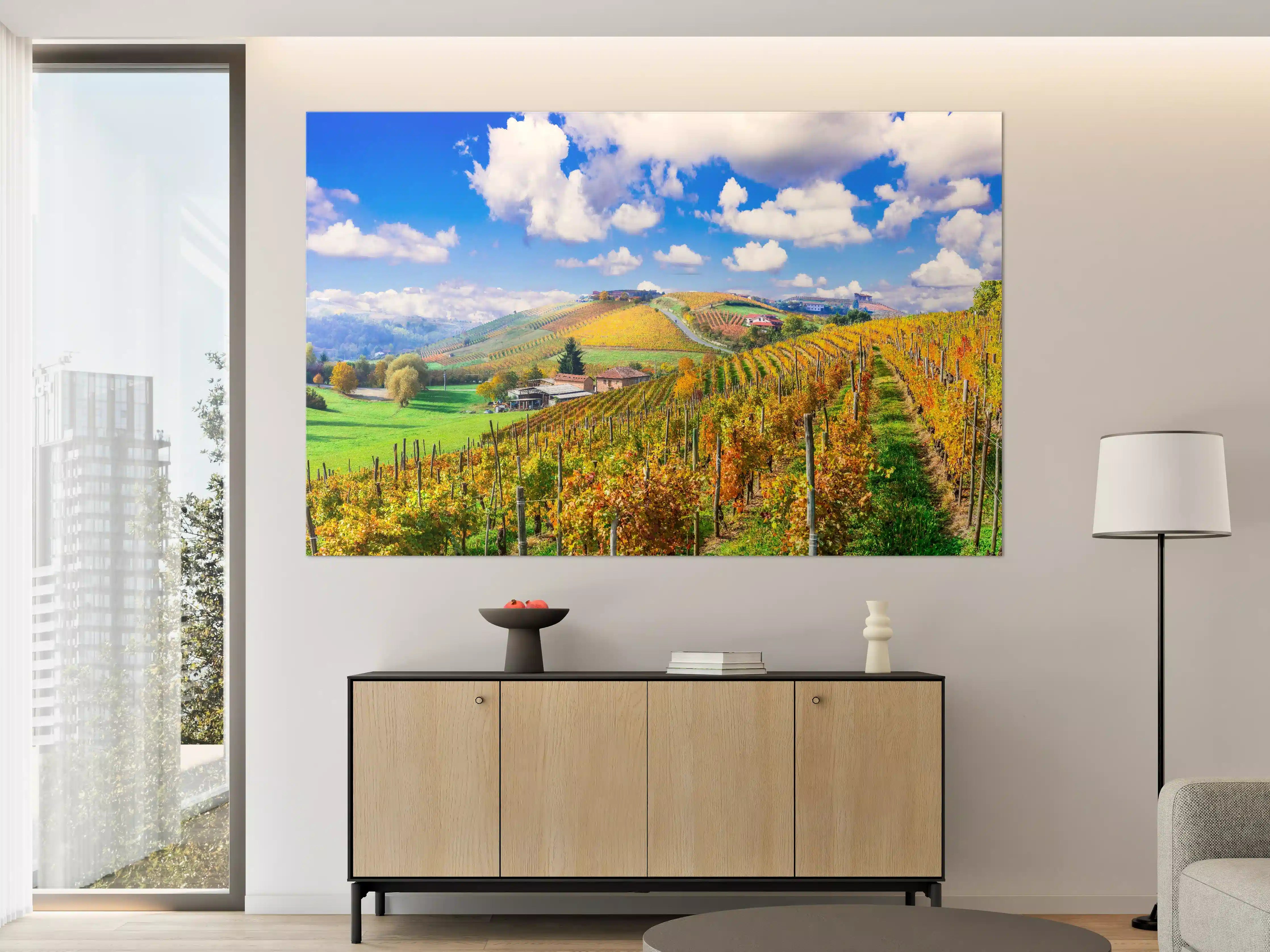 Große Wandbilder - Schöne Herbstlandschaft mit Weinbergen - Toskana