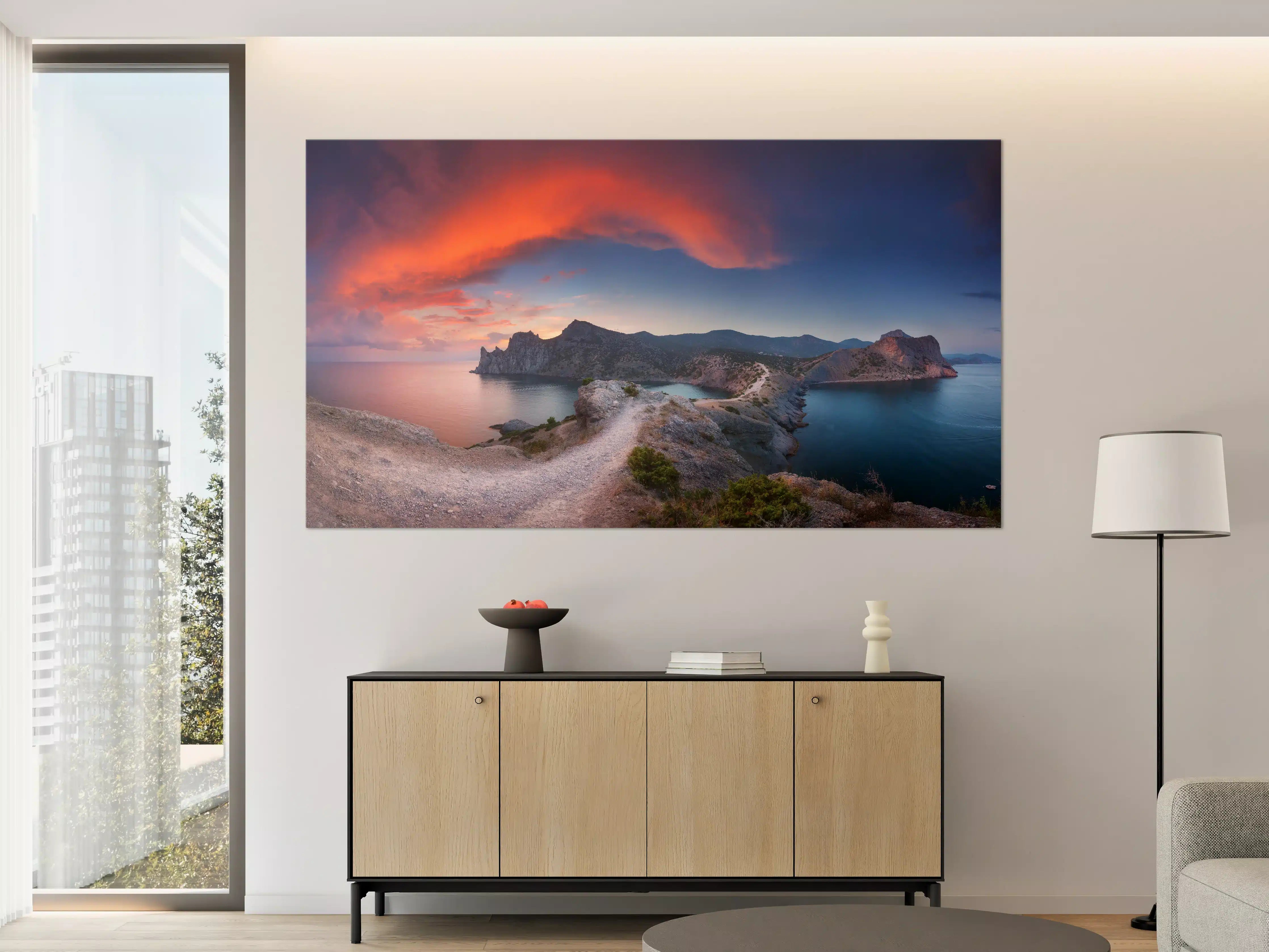 Große Wandbilder - Schöne Panoramalandschaft mit Bergen
