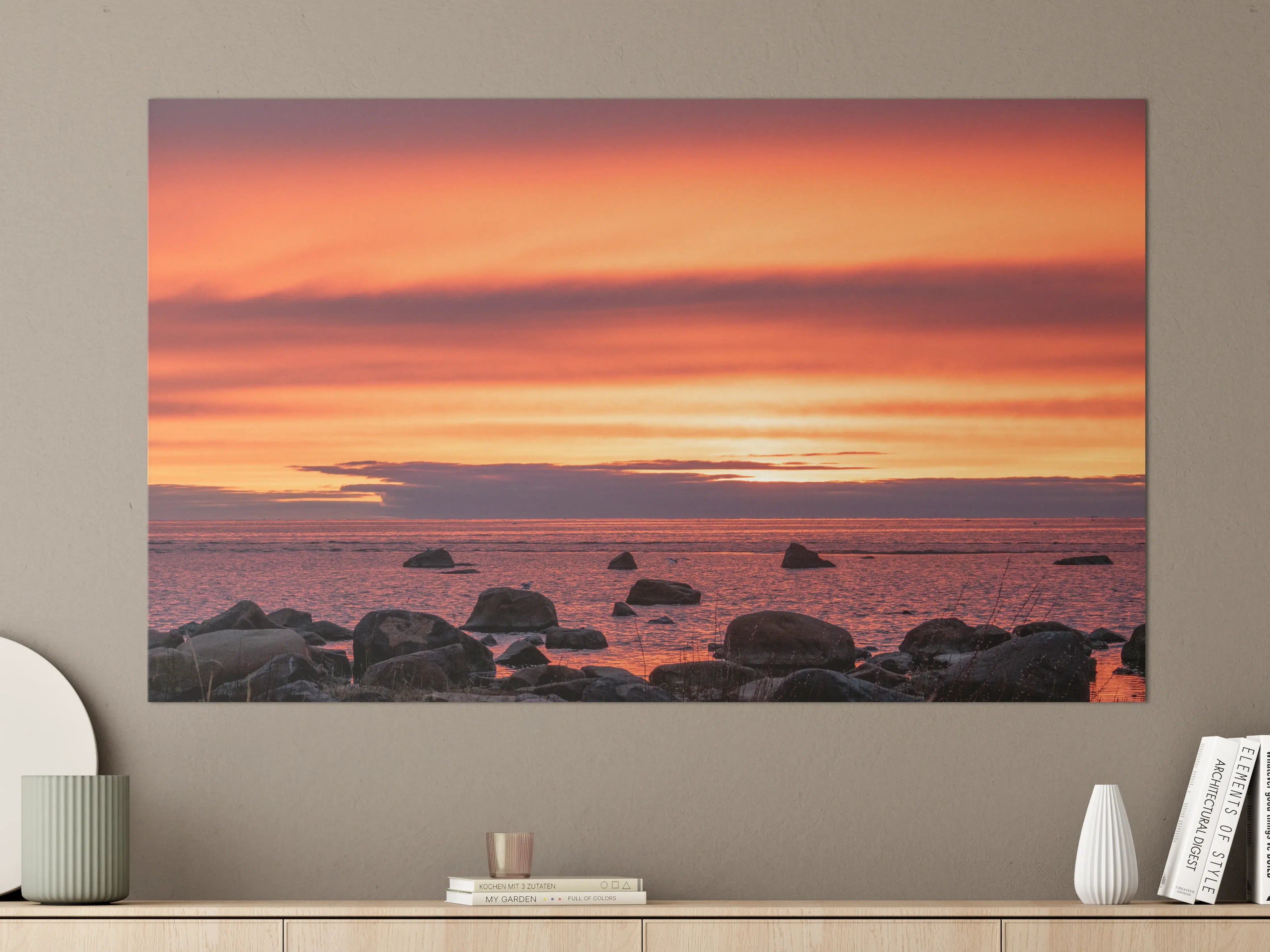 Große Wandbilder - Schöner Sonnenuntergang am Meer