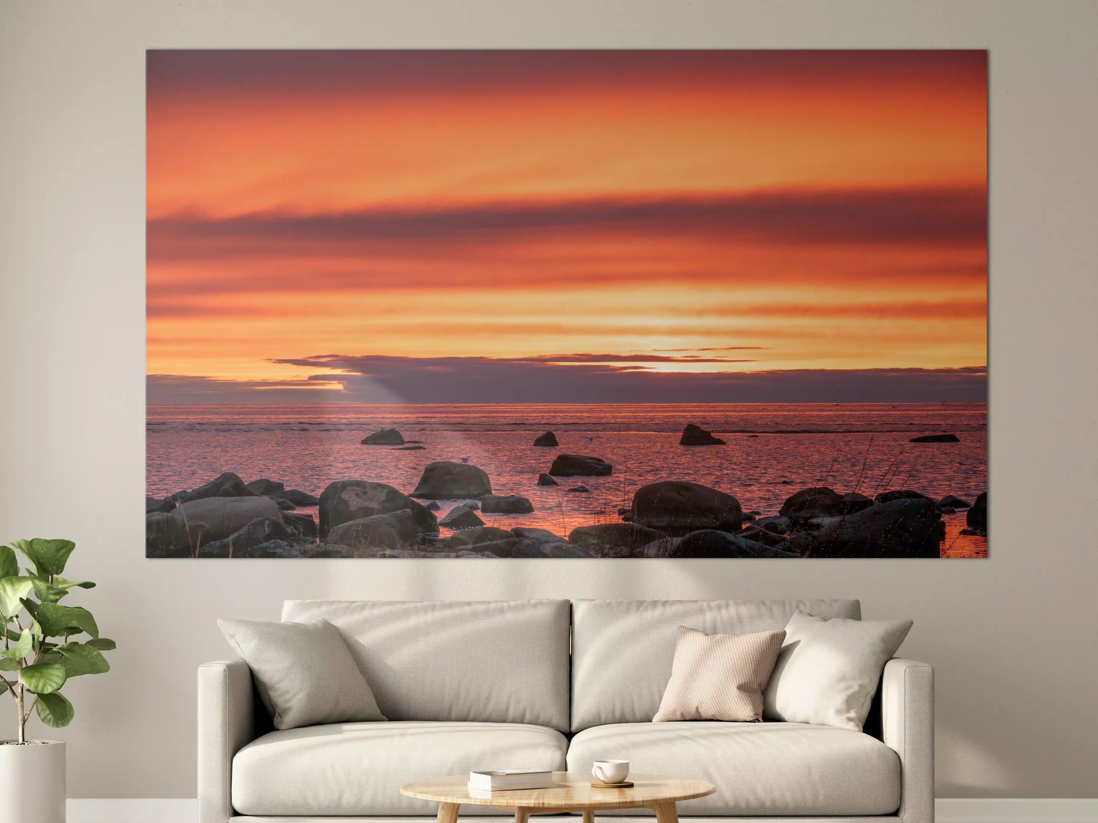 Große Wandbilder - Schöner Sonnenuntergang am Meer