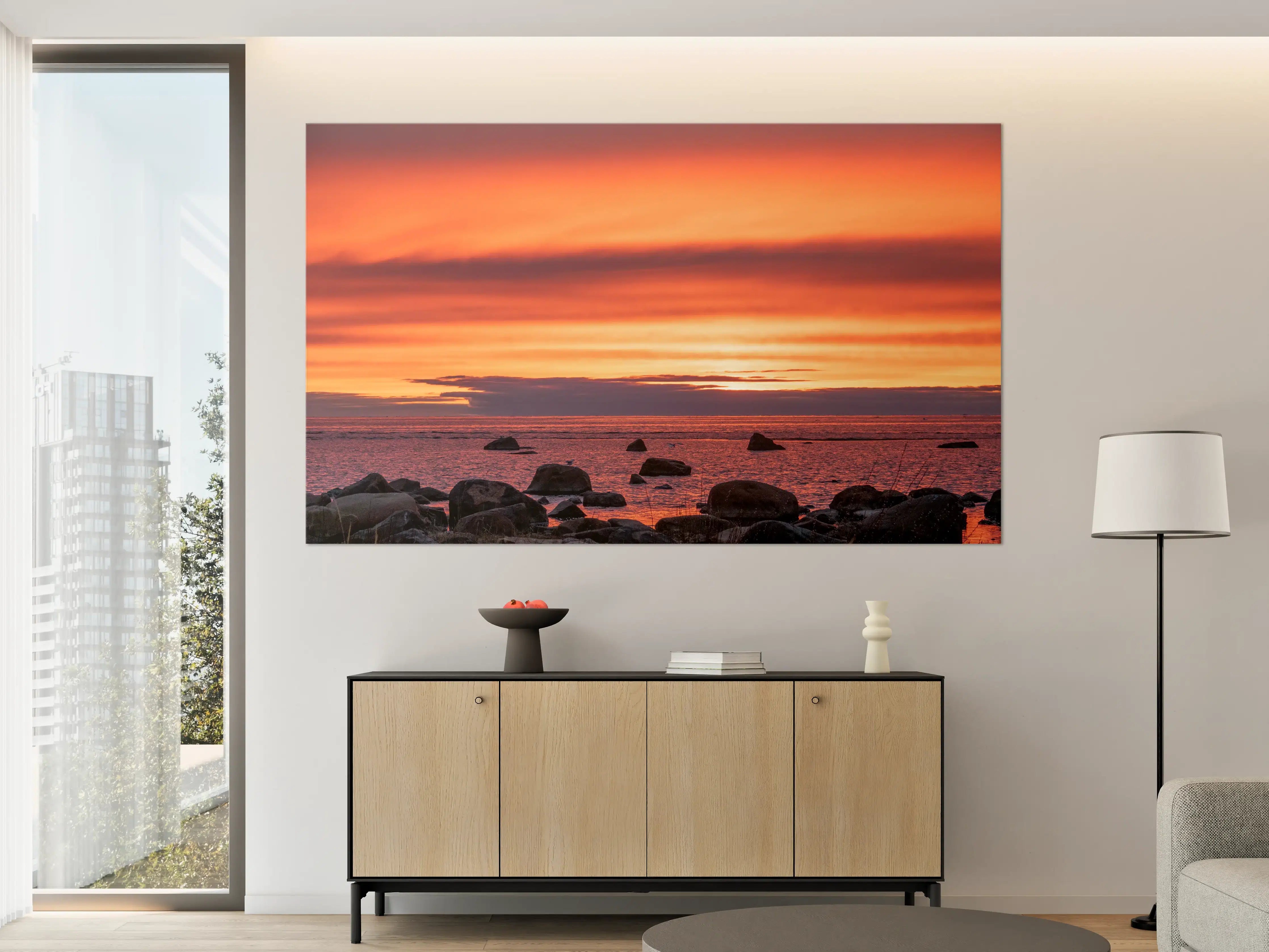Große Wandbilder - Schöner Sonnenuntergang am Meer