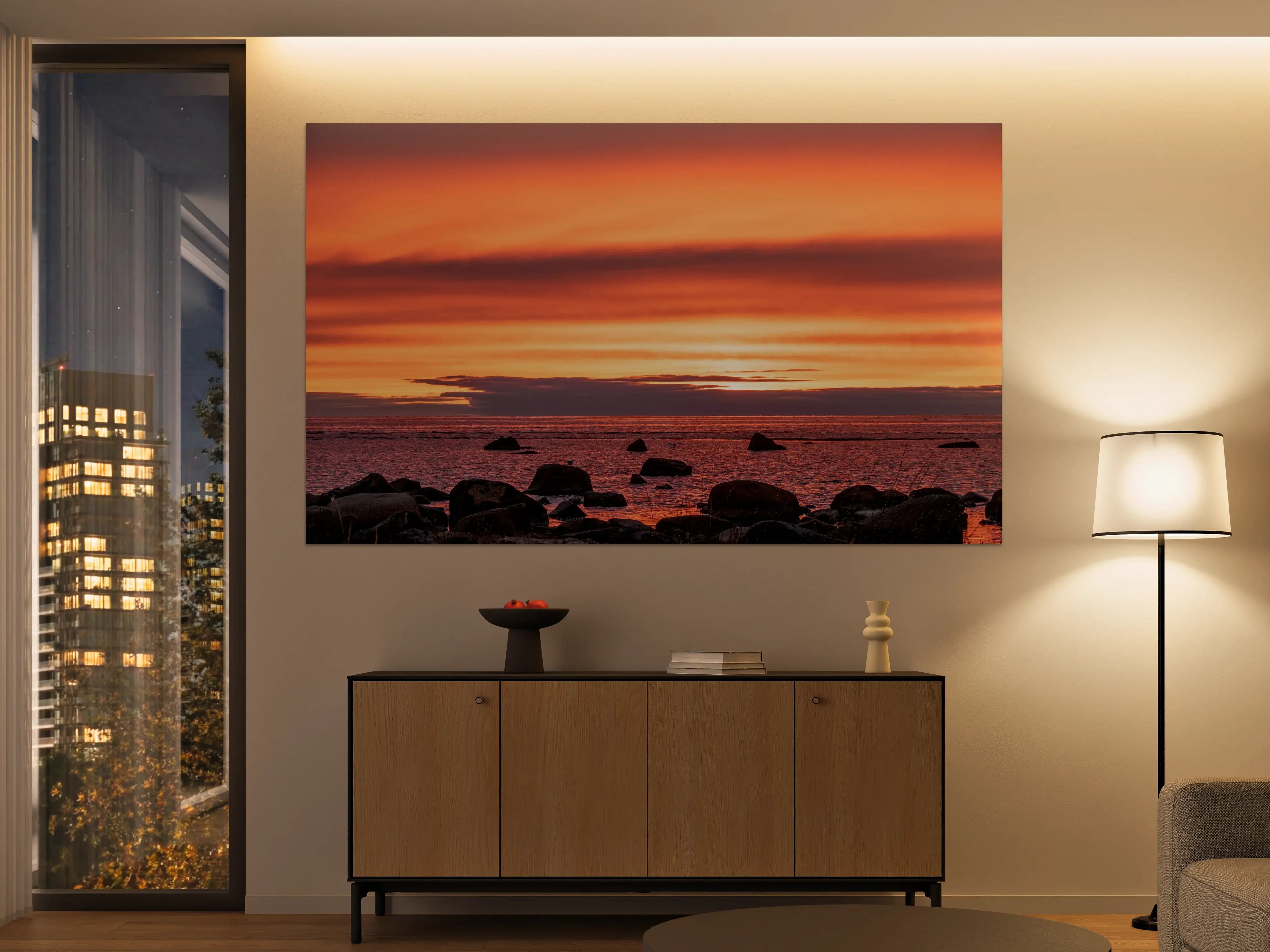 Große Wandbilder - Schöner Sonnenuntergang am Meer