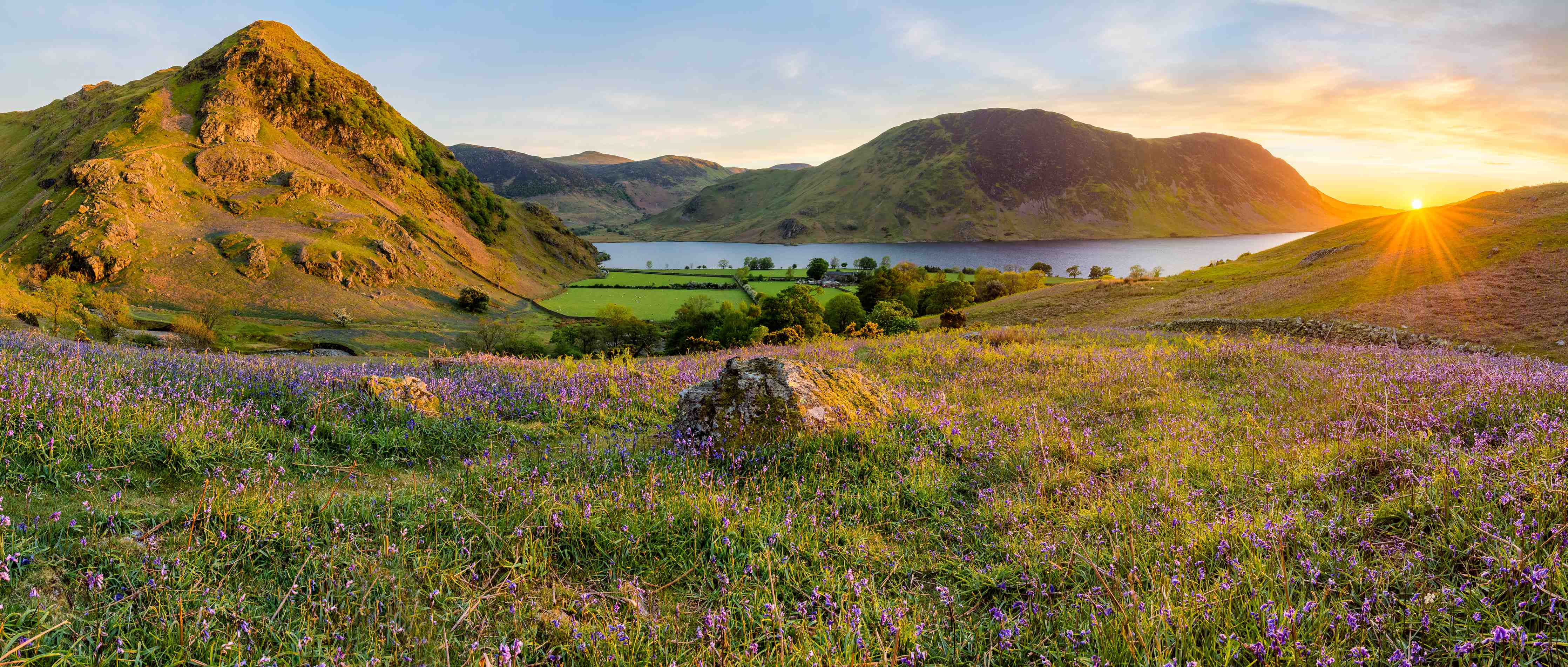 Große Wandbilder-Schöner Sonnenuntergang bei Rannerdale Knots