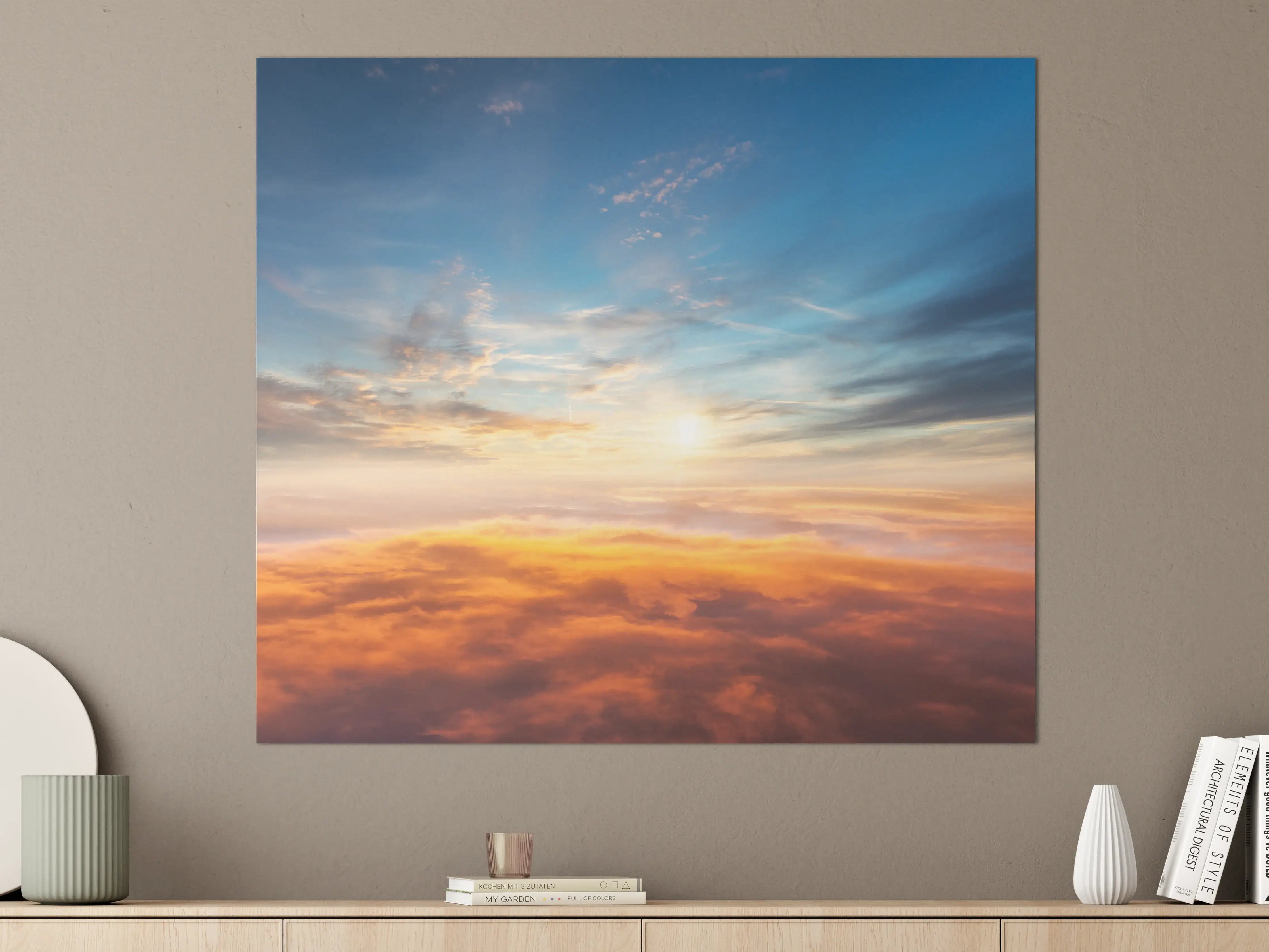 Große Wandbilder - Schöner Sonnenuntergang über den Wolken