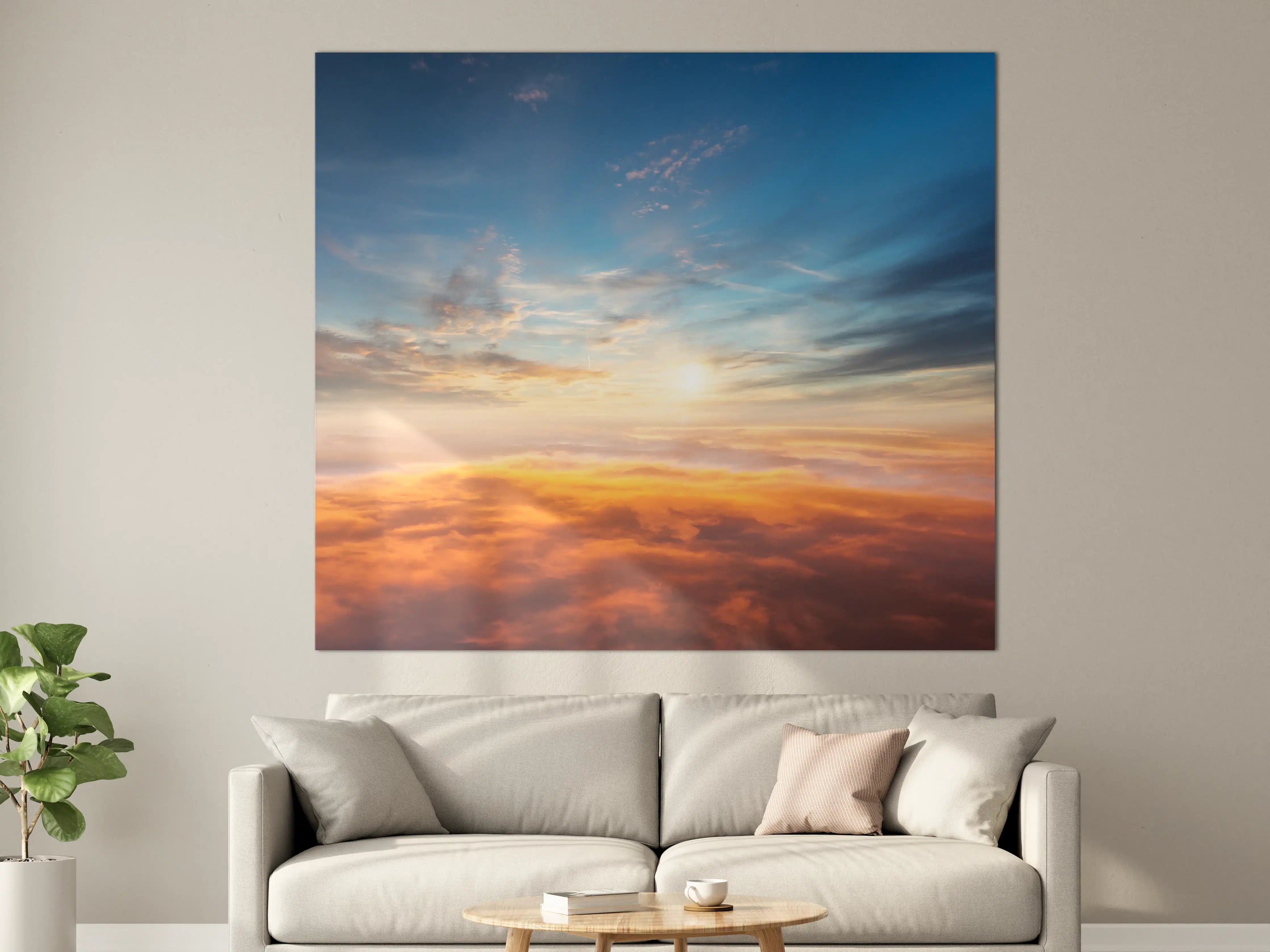 Große Wandbilder - Schöner Sonnenuntergang über den Wolken