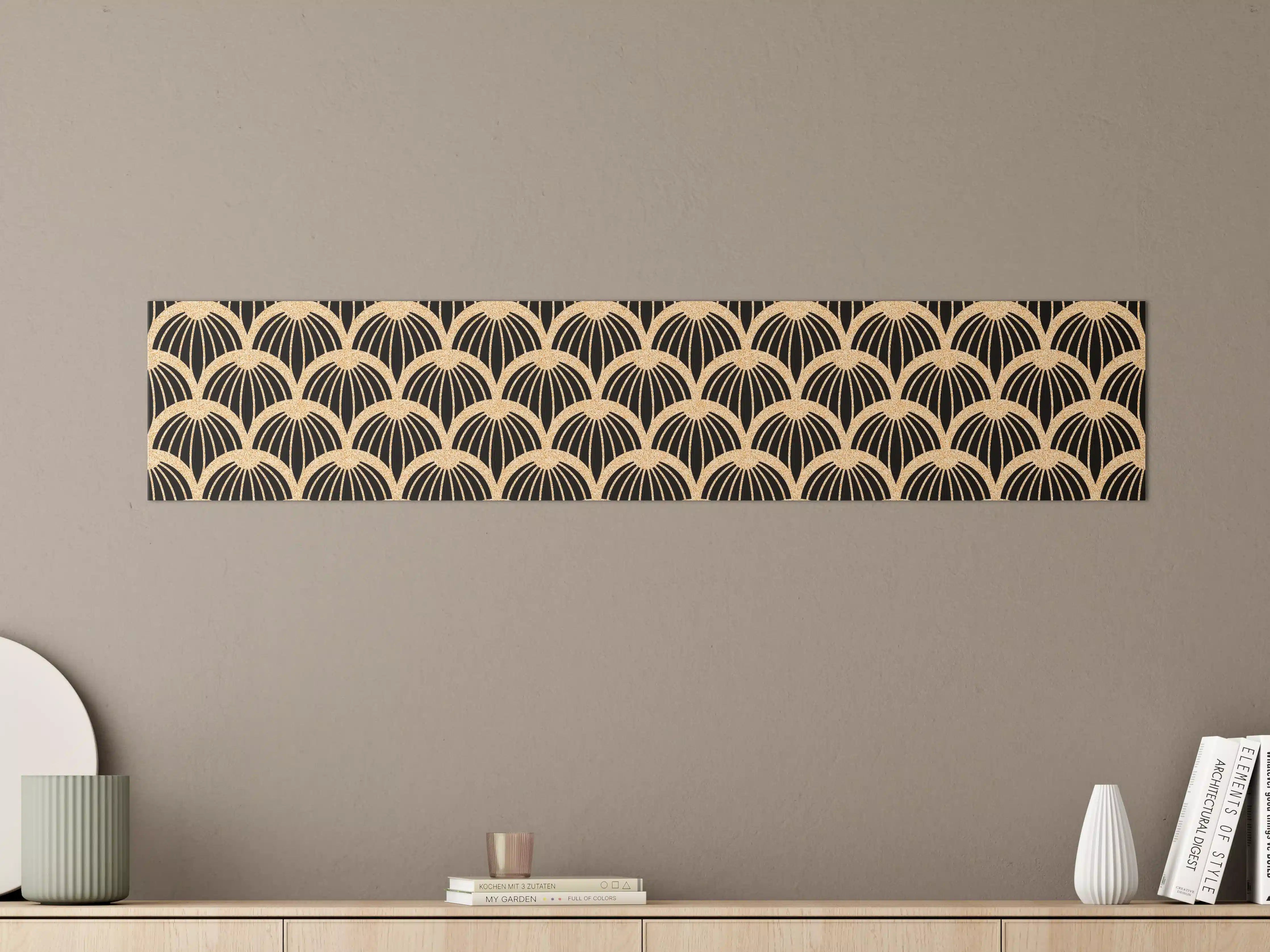 Große Wandbilder - Schwarz-Beige Muster mit Grautönen