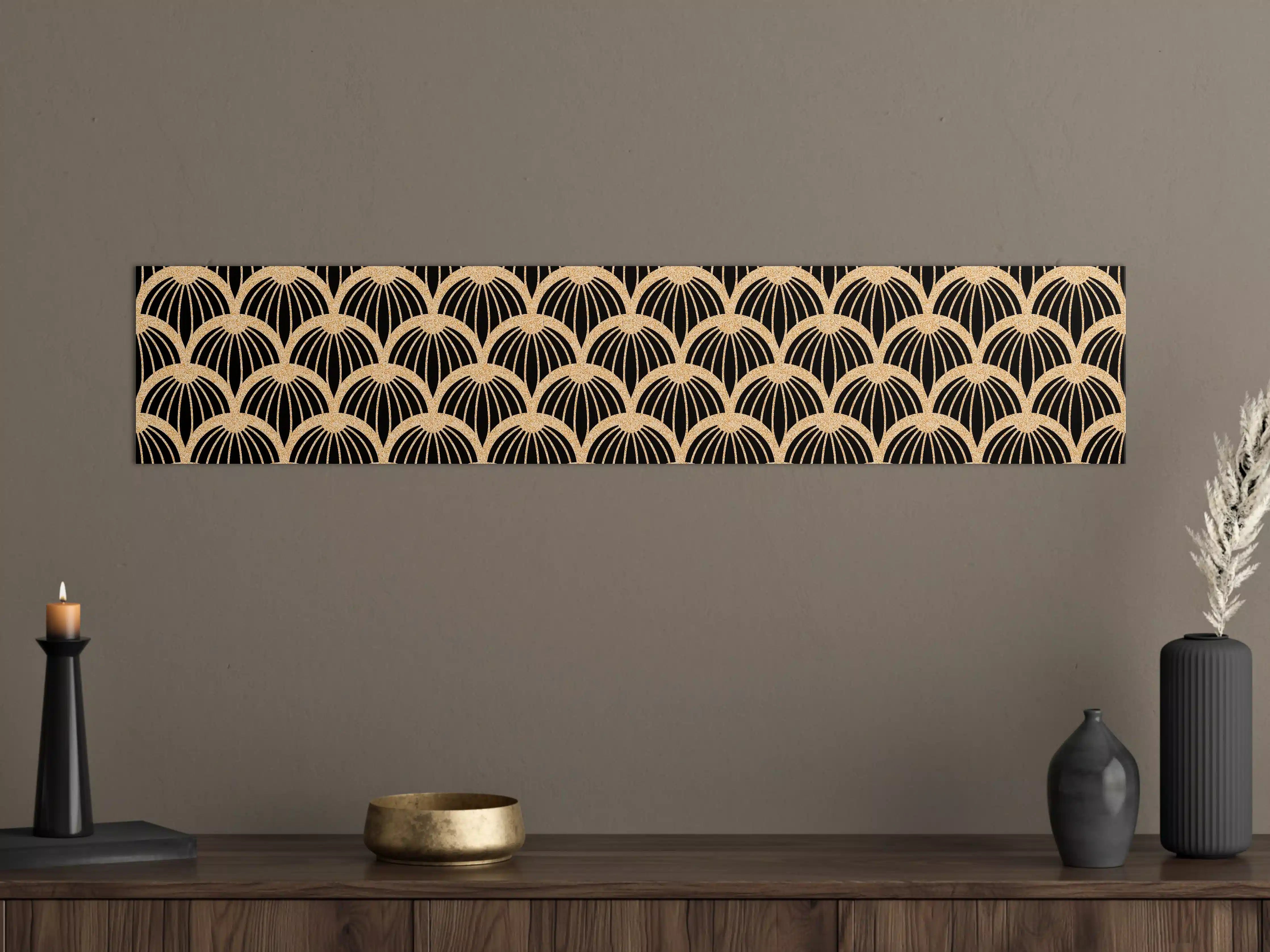 Große Wandbilder - Schwarz-Beige Muster mit Grautönen