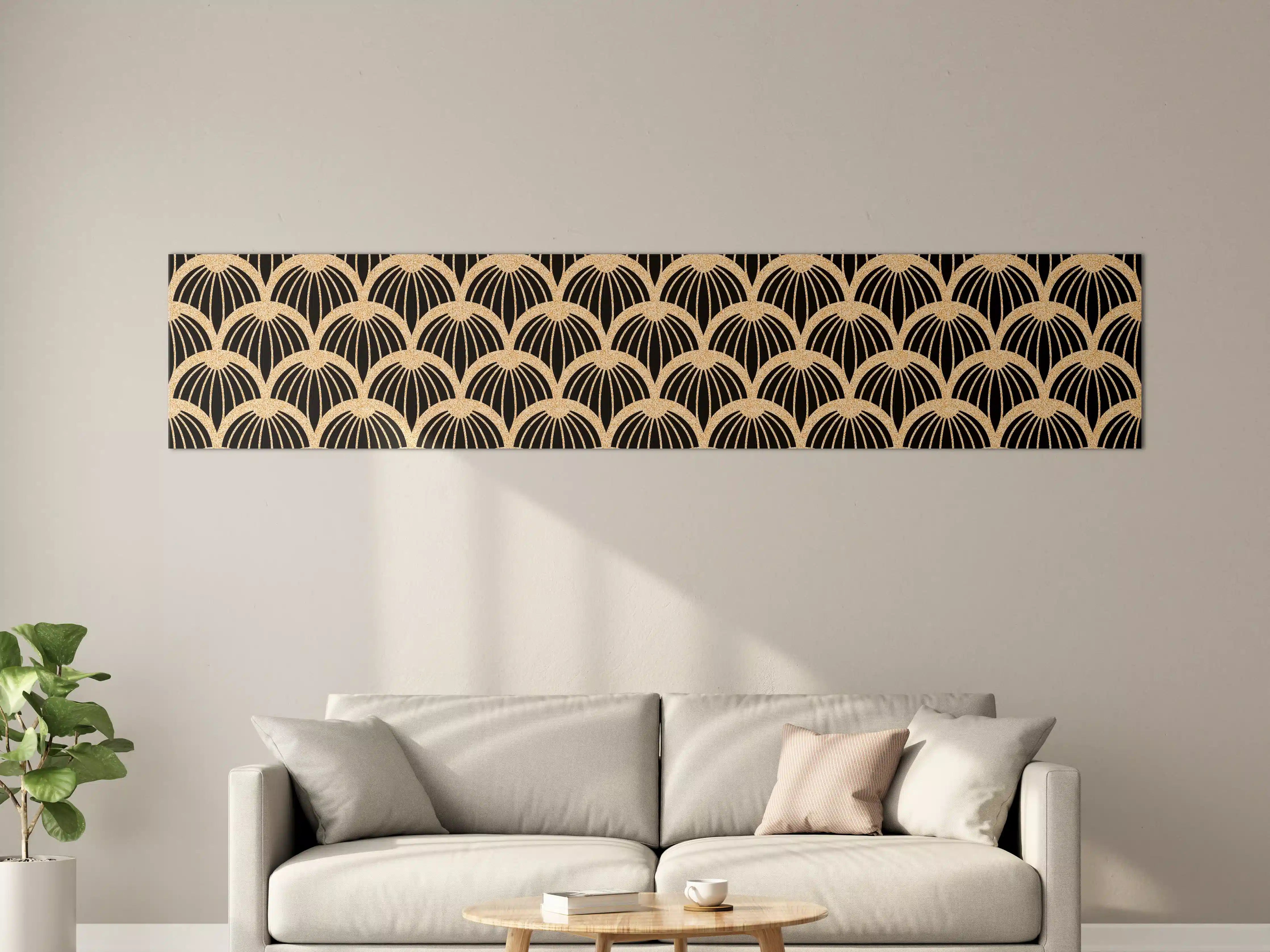 Große Wandbilder - Schwarz-Beige Muster mit Grautönen