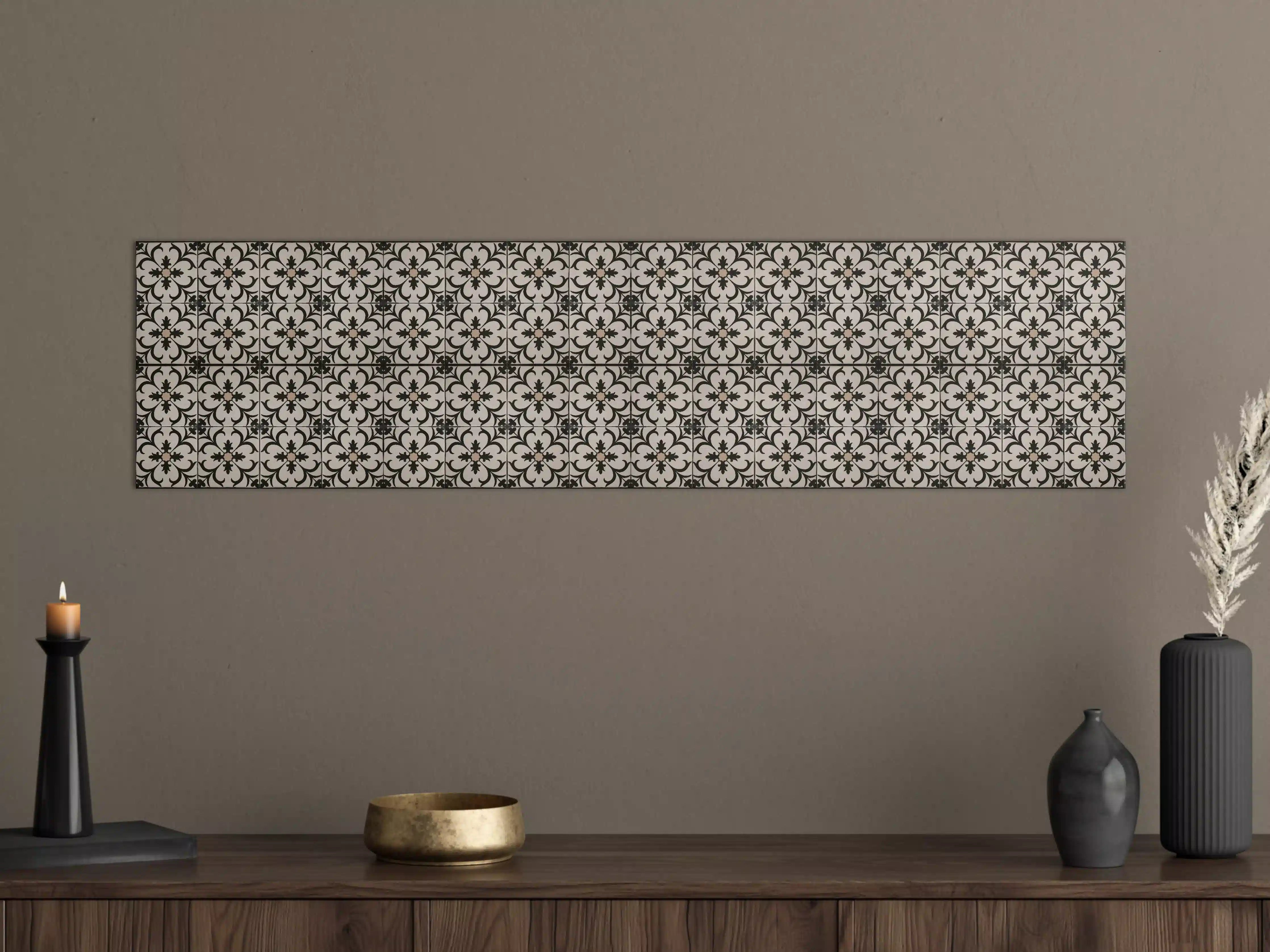 Große Wandbilder - Schwarz Braun Vintage Mosaik