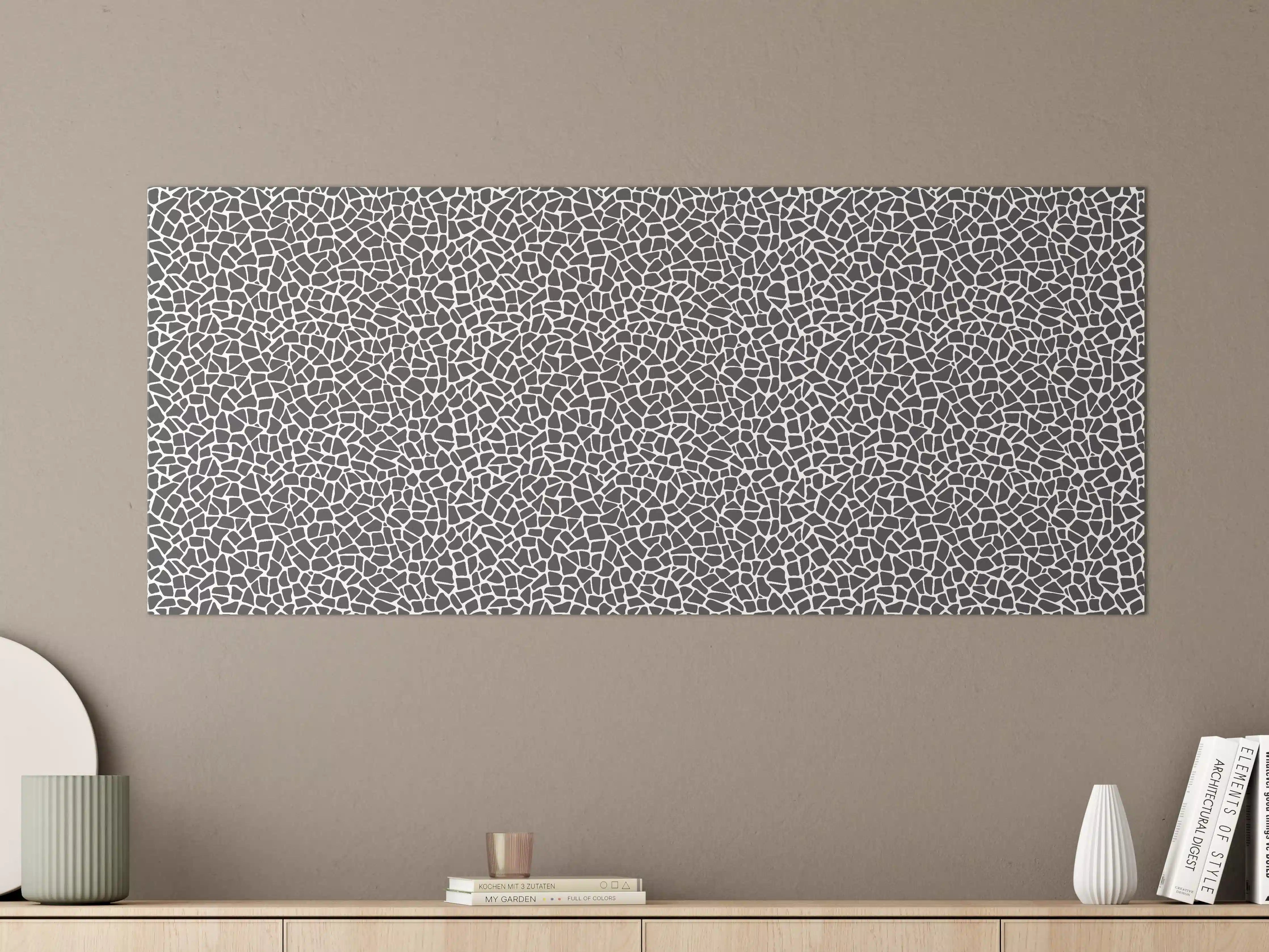Große Wandbilder - Schwarz-Graue Mosaikstruktur