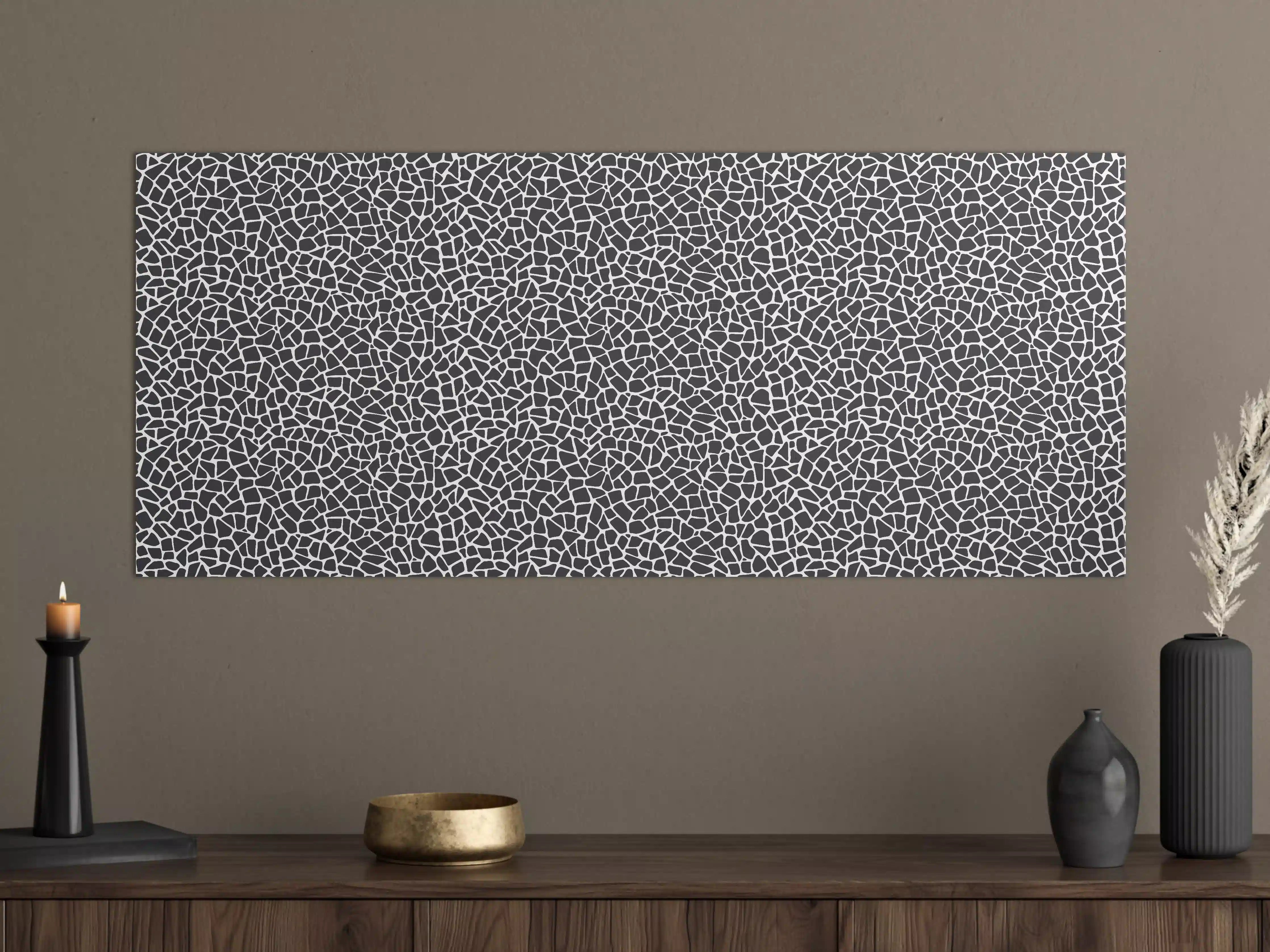 Große Wandbilder - Schwarz-Graue Mosaikstruktur