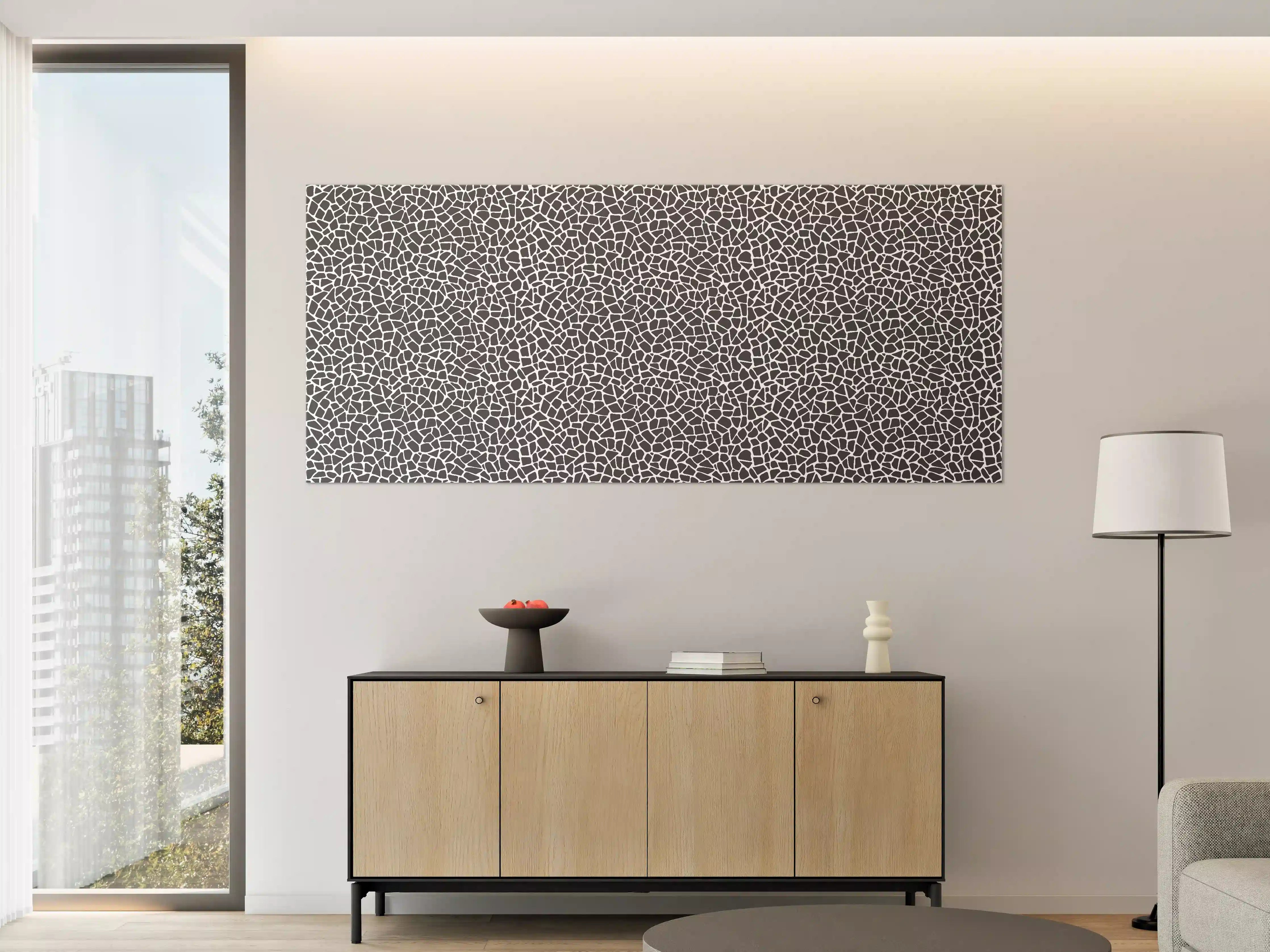 Große Wandbilder - Schwarz-Graue Mosaikstruktur