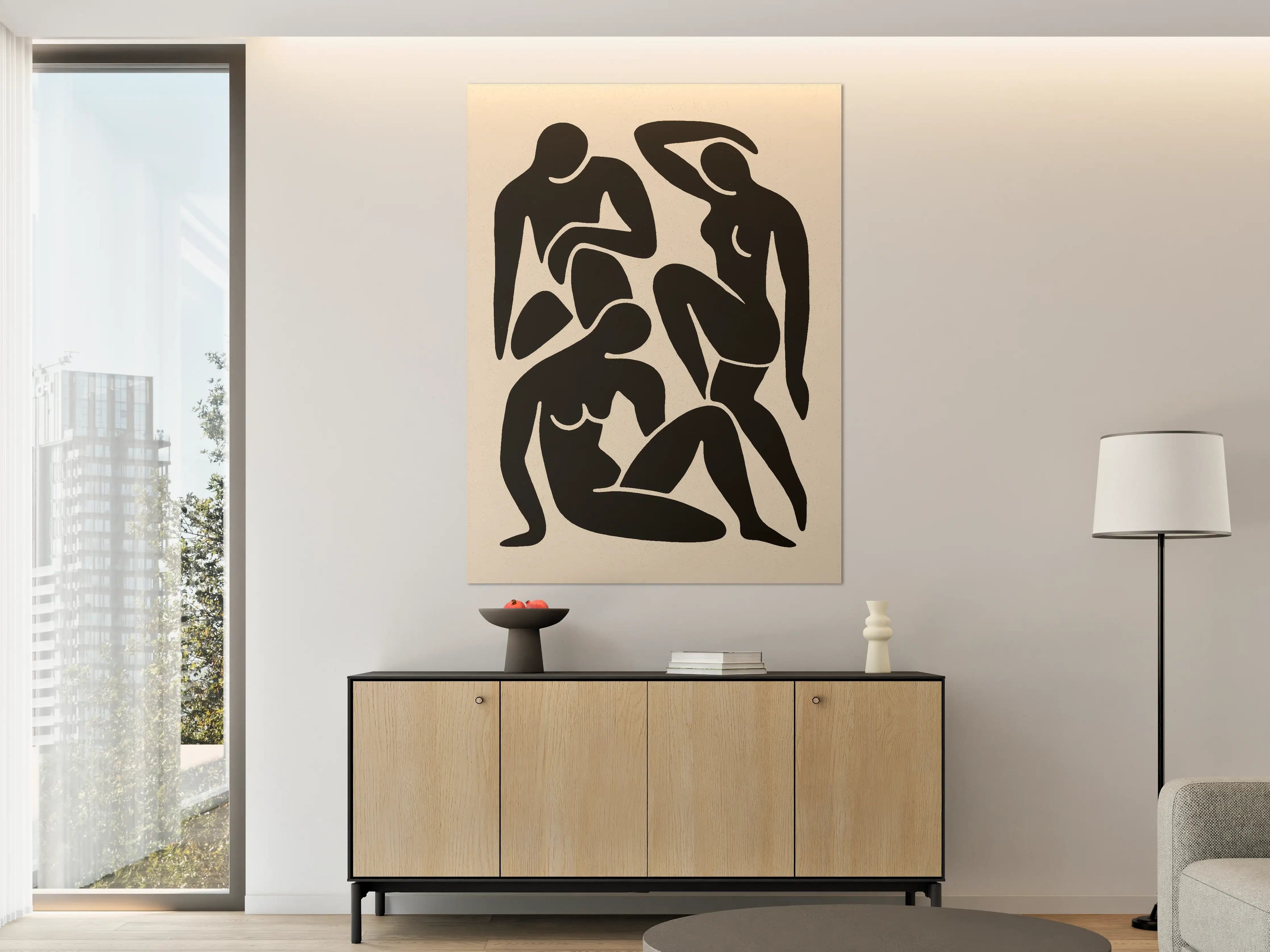 Große Wandbilder - Schwarz-Weiß-Abstract mit Körperformen